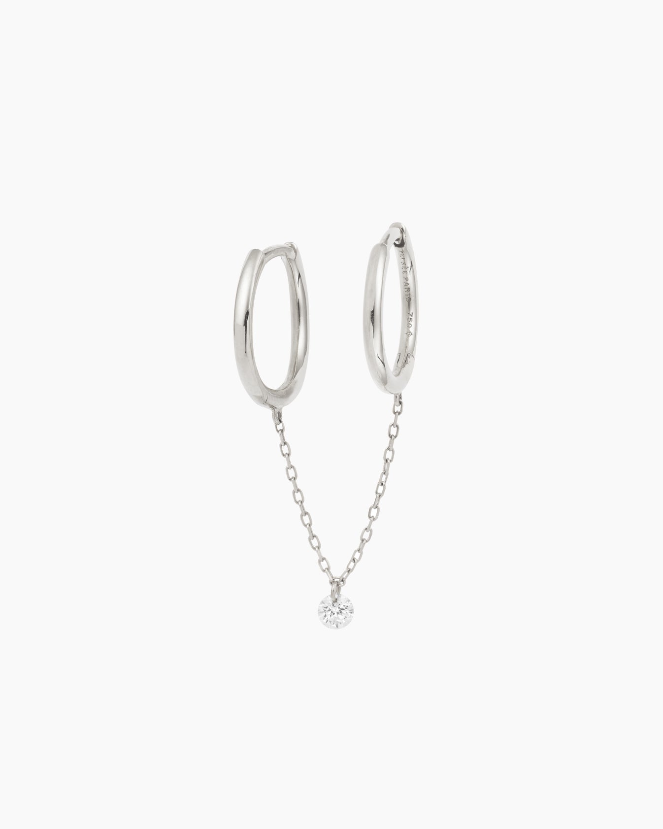 Piercing Chaînette double hoops 1 diamant