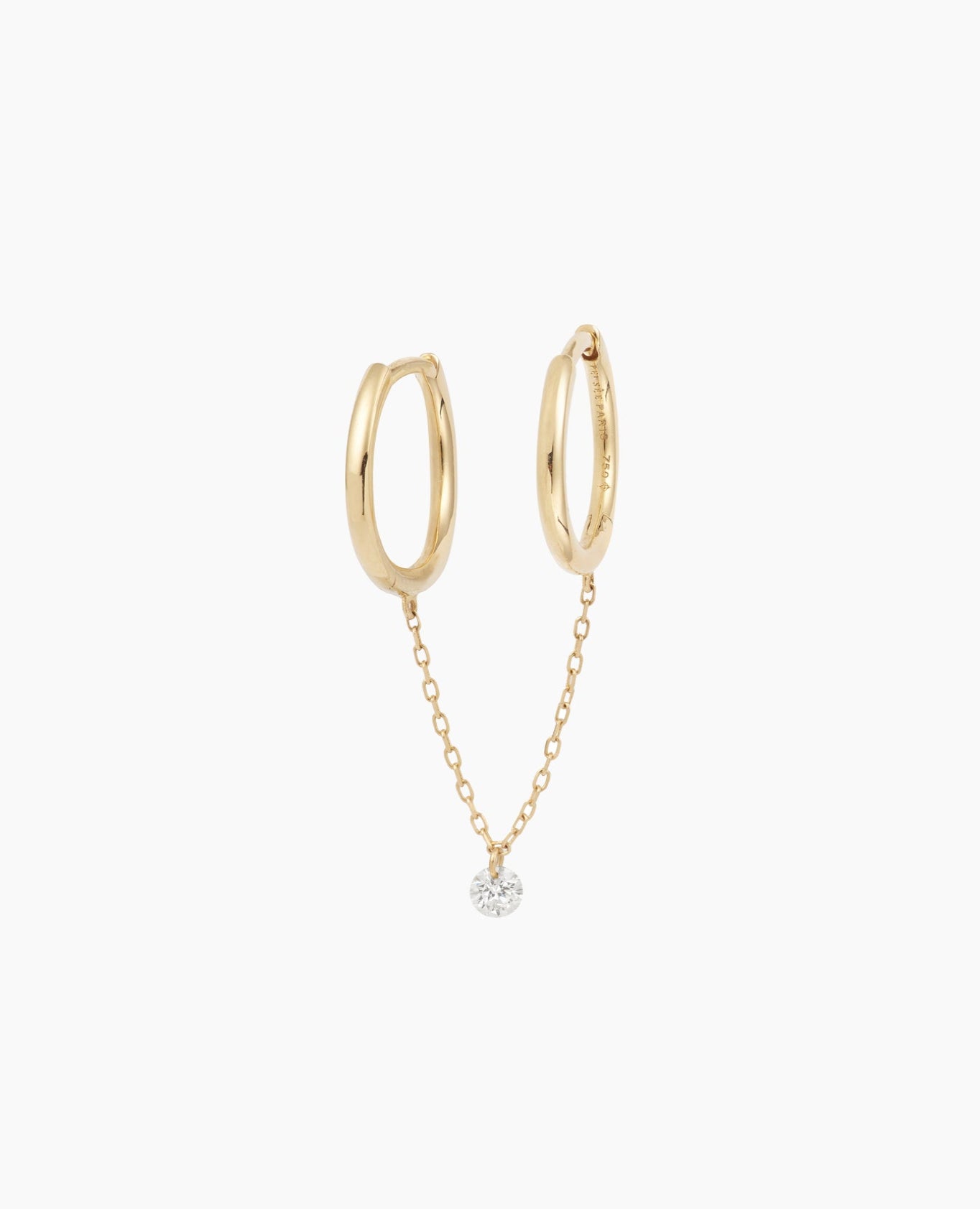 Piercing Chaînette double hoops 1 diamant
