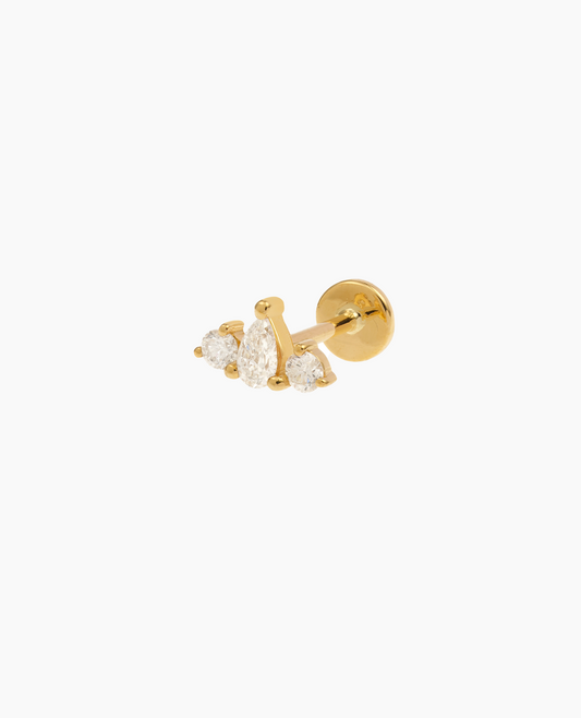Piercing Trio diamants poire et rond
