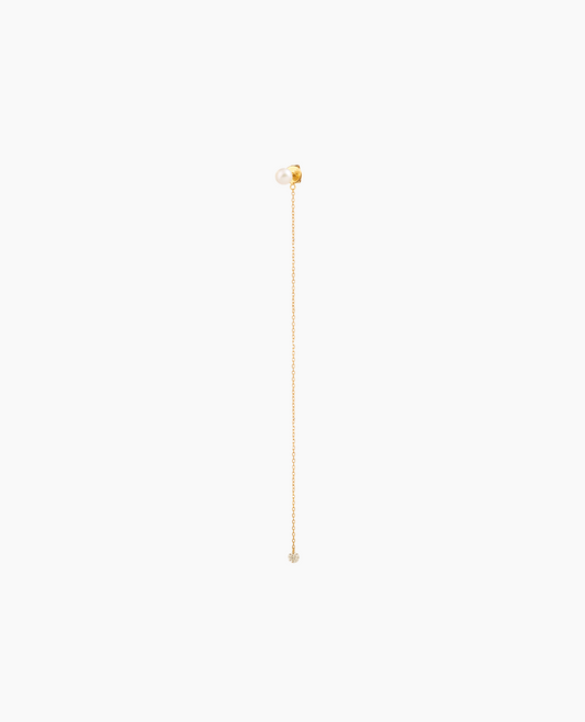 Mono Boucle d'oreille Aphrodite une perle chaîne