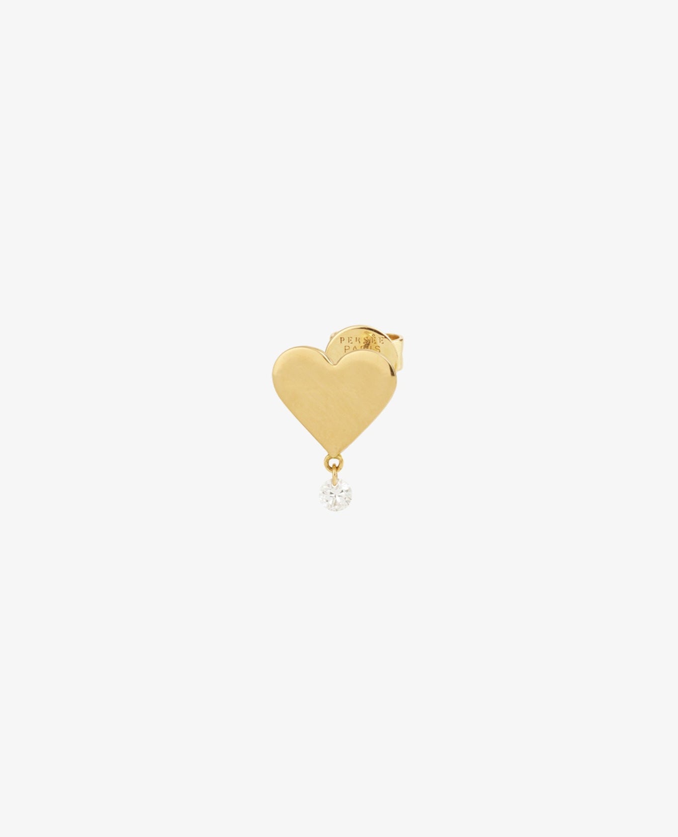 Boucle d'oreille Cœur 1 diamant Jaune