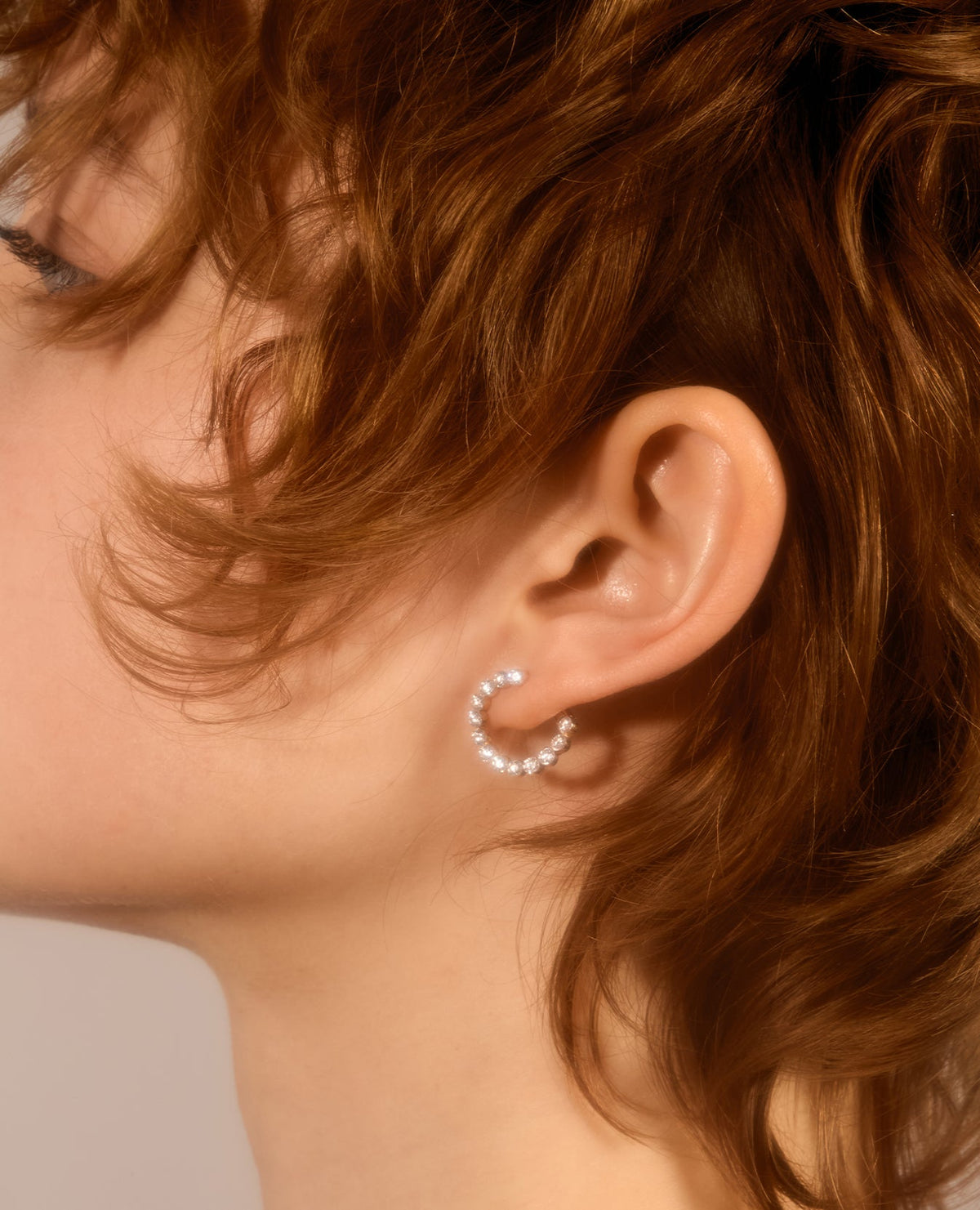 Boucle d'oreille Tennis cercle