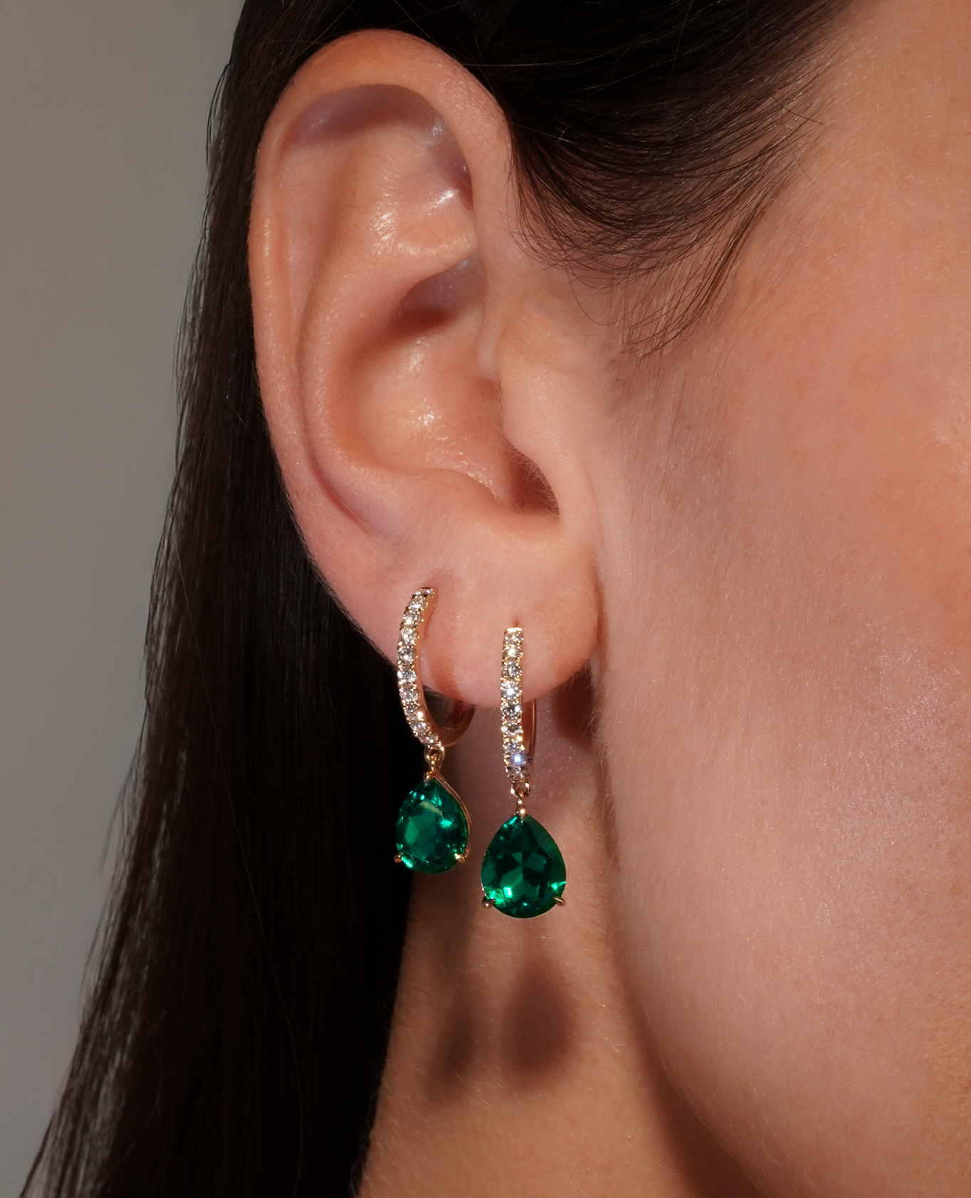 Mono Boucle Créole Iris Émeraude