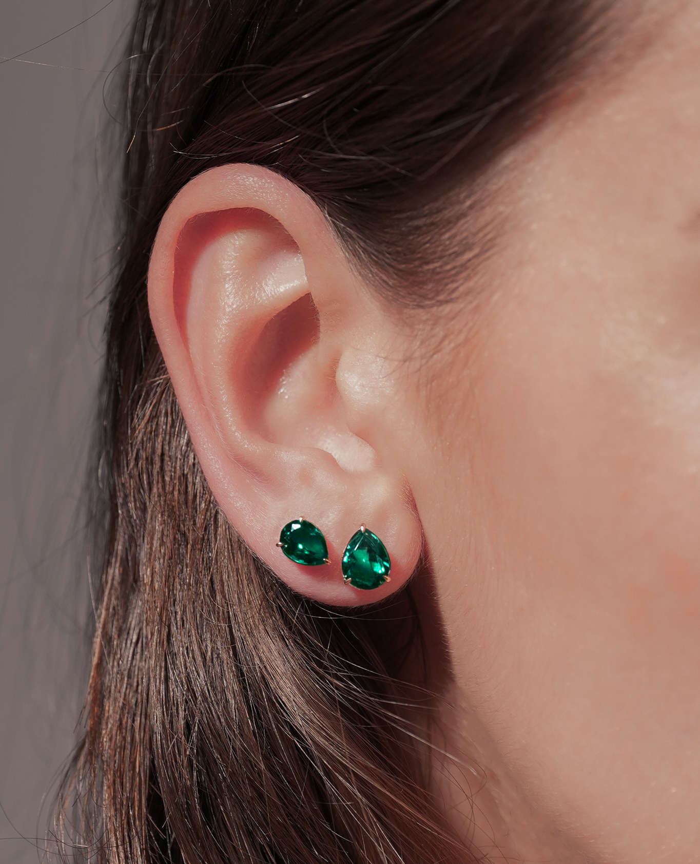 Mono Boucle d'oreille Iris Émeraude