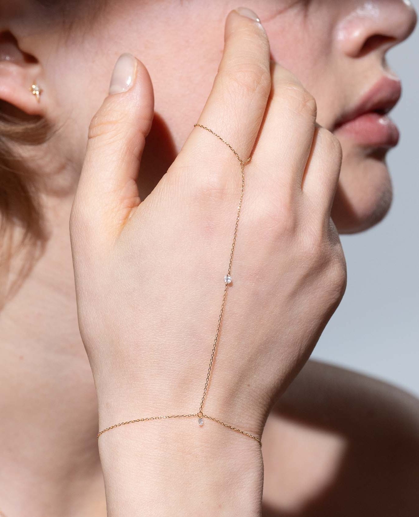 Bracelet de main Danaé deux diamants