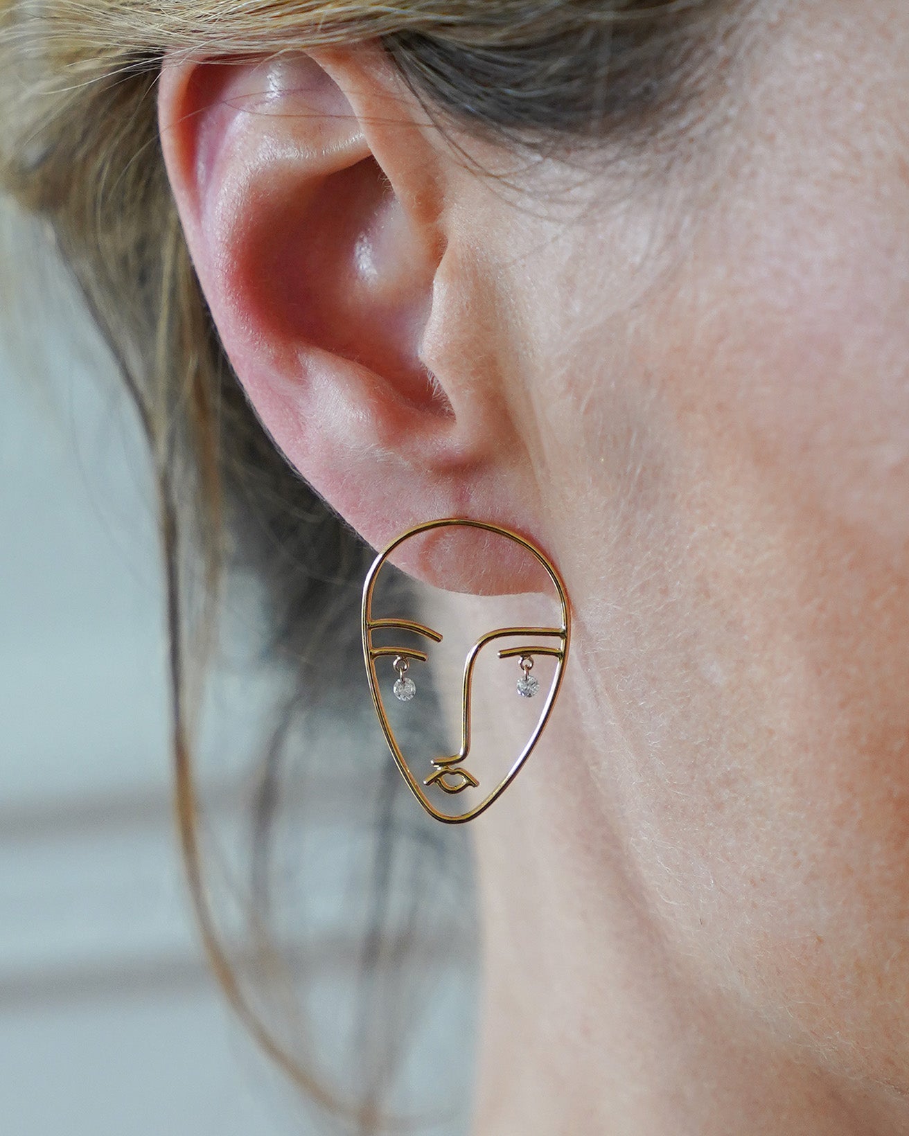 Boucle d'oreille Matisse deux diamants