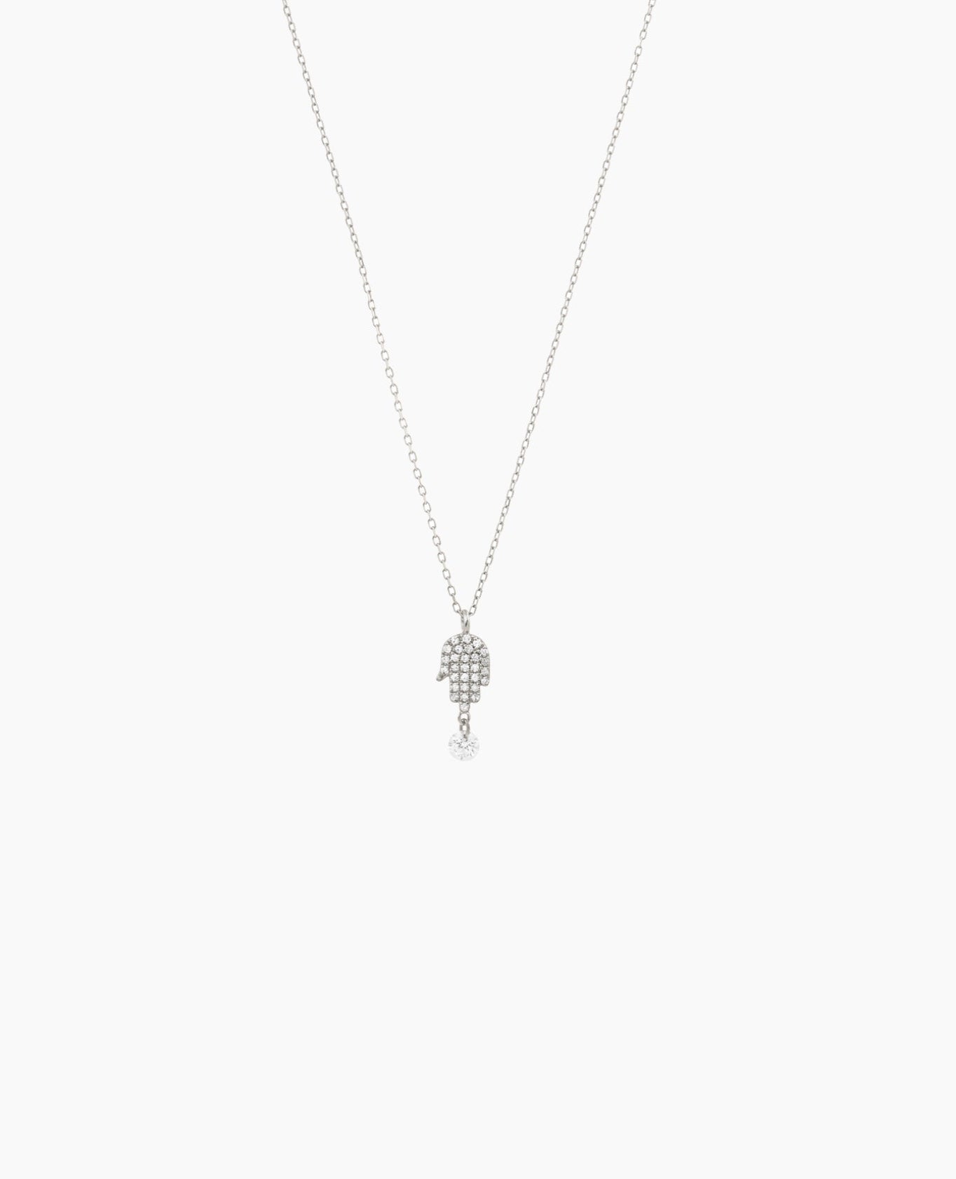 Collier Séléné Fatma pavé un diamant Blanc