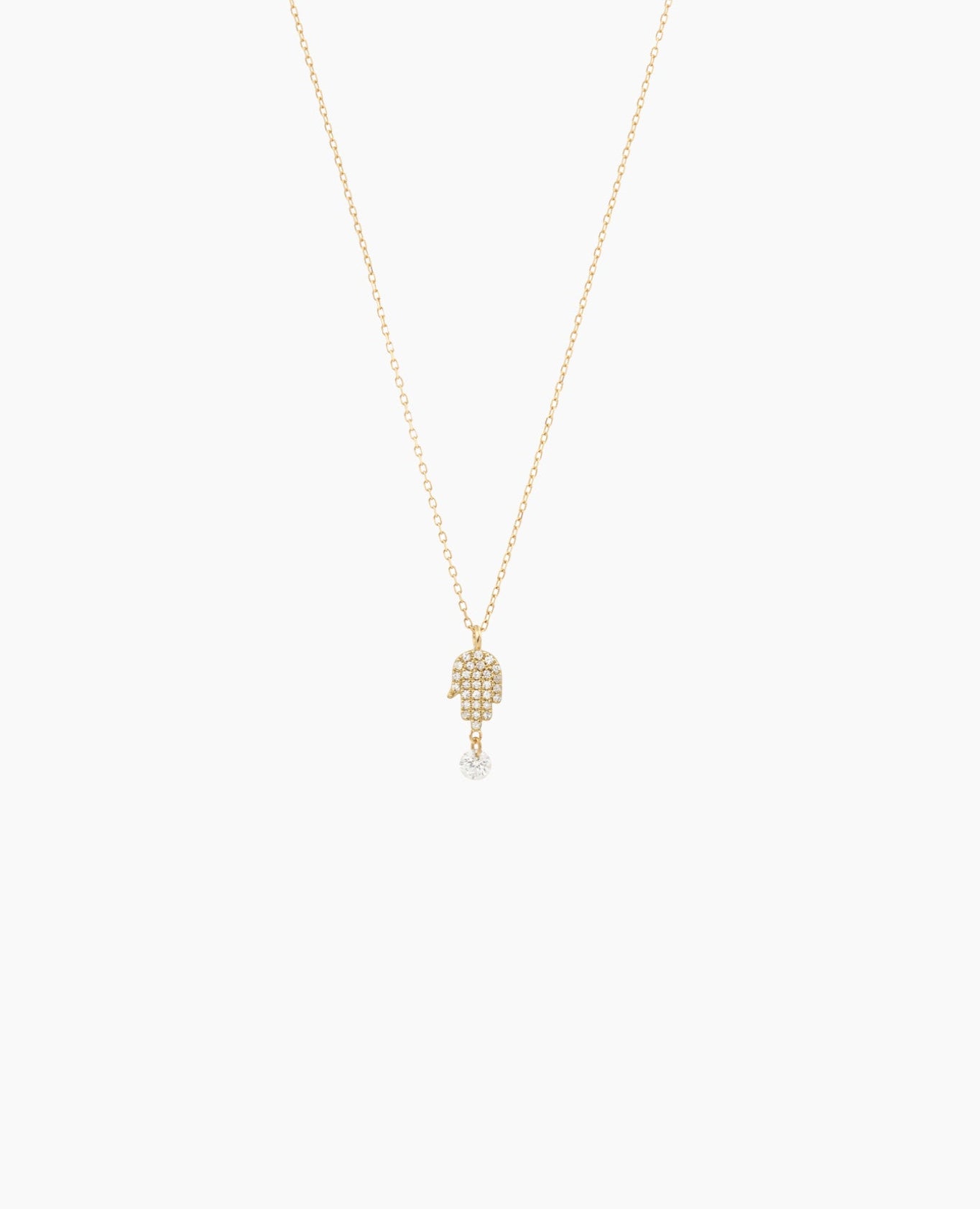 Collier Séléné Fatma pavé un diamant Jaune