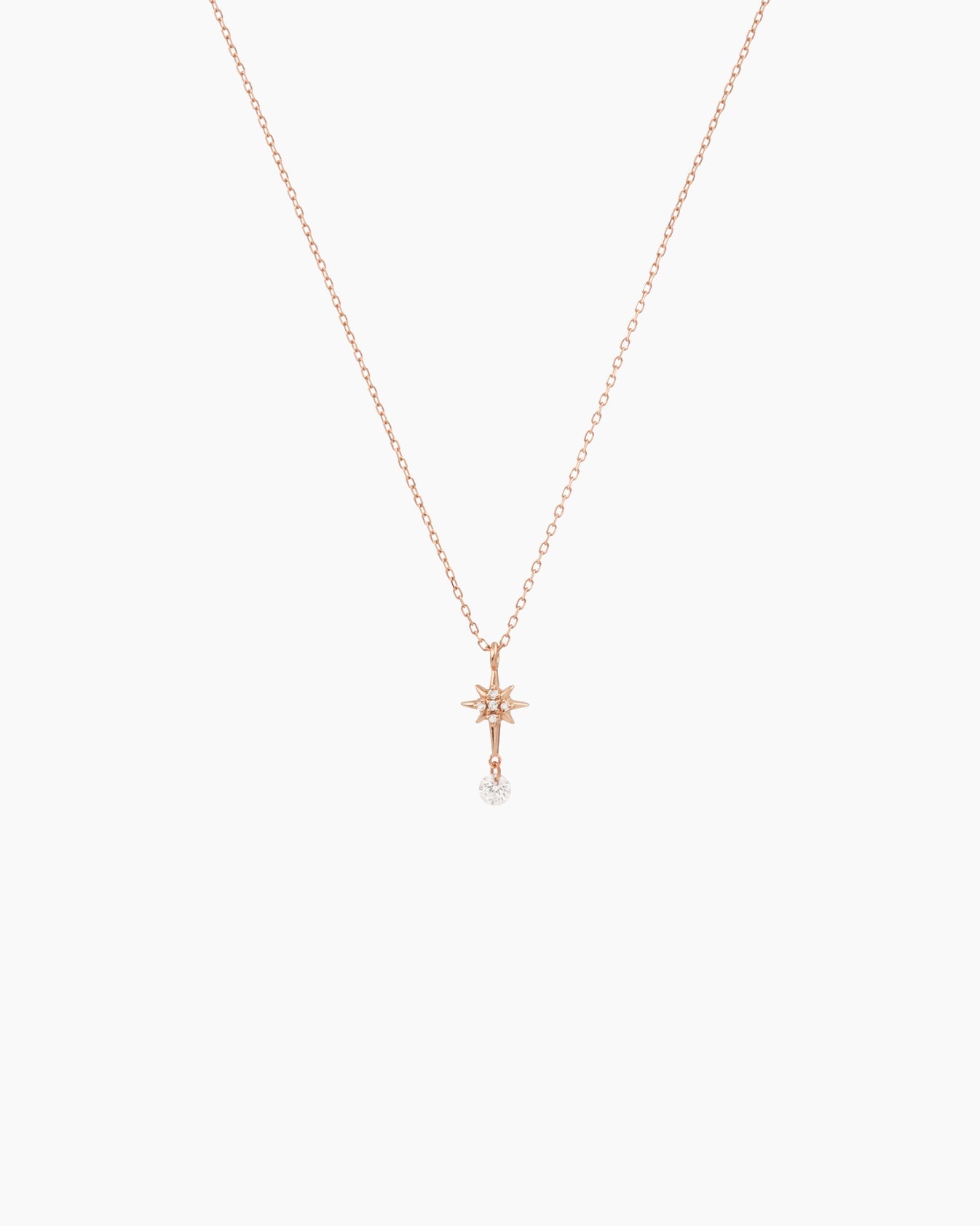 Selene Polar Star necklace with a diamond pave