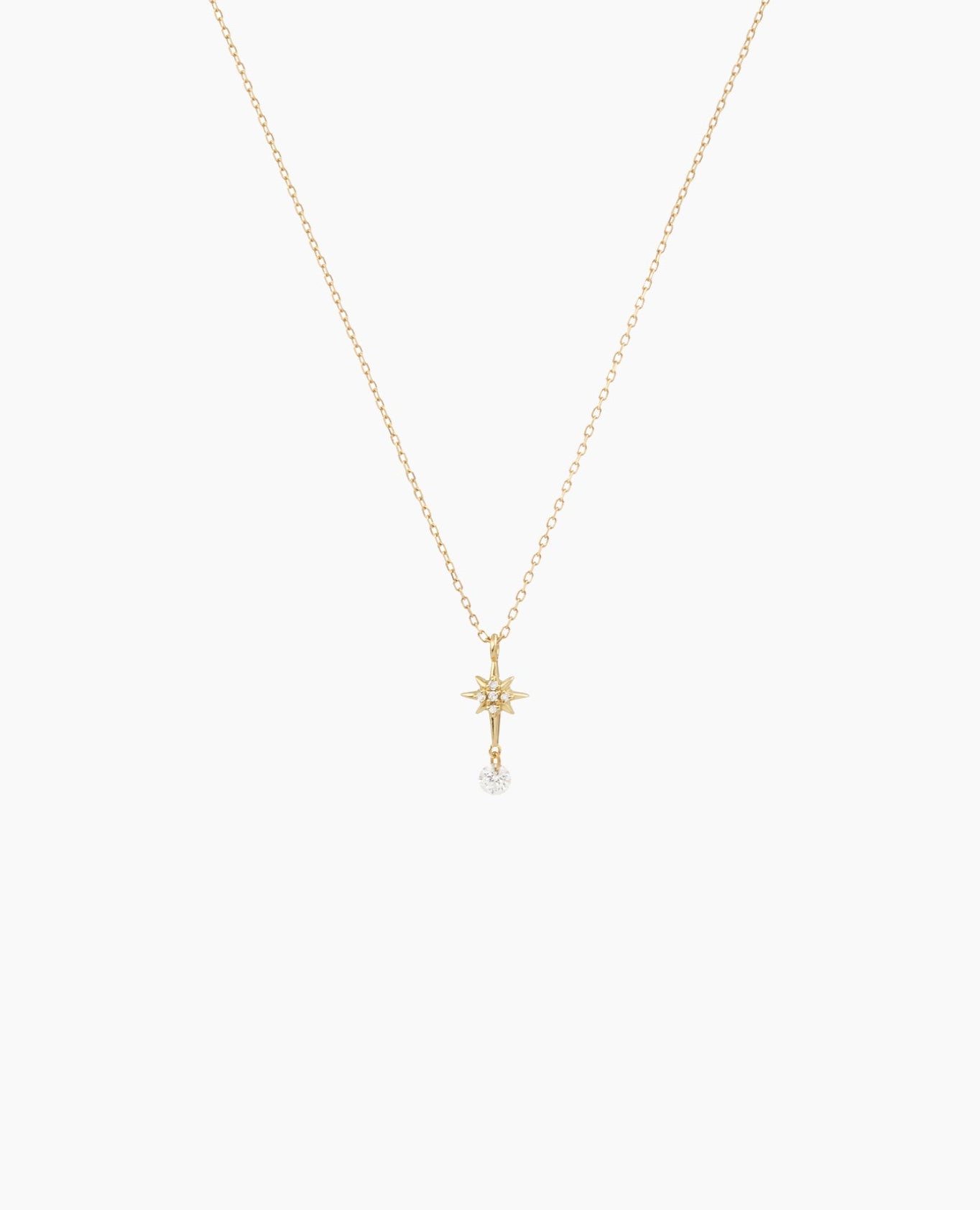Collier Séléné Etoile Polaire pavé un diamant Jaune