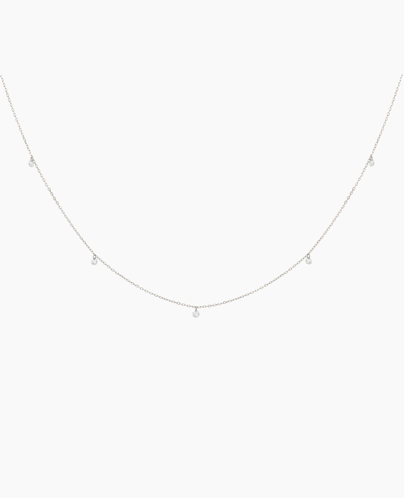 Collier Mini Danaé 5 diamants 0,23 Blanc