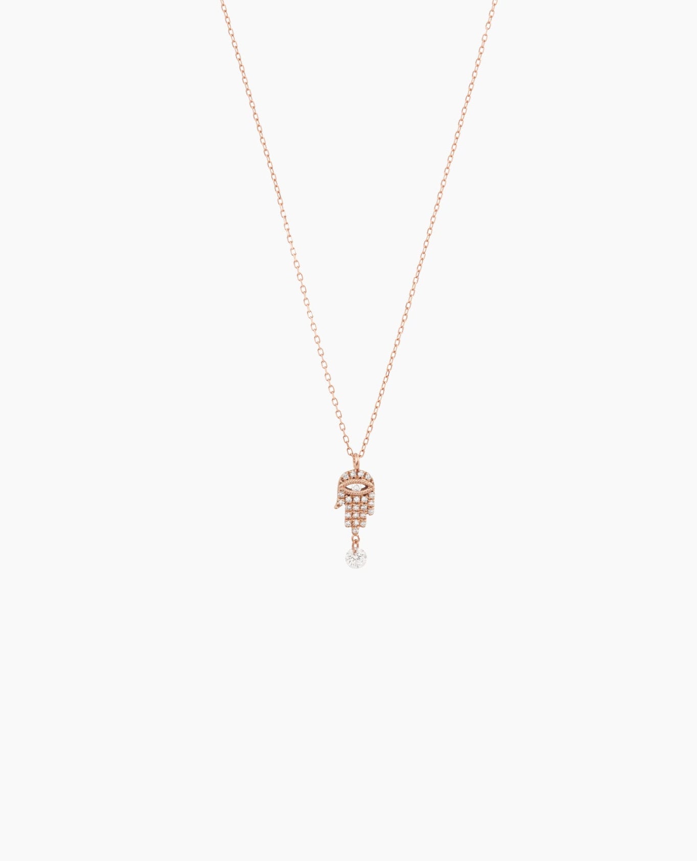 Collier Séléné Fatma pavé un diamant Rose