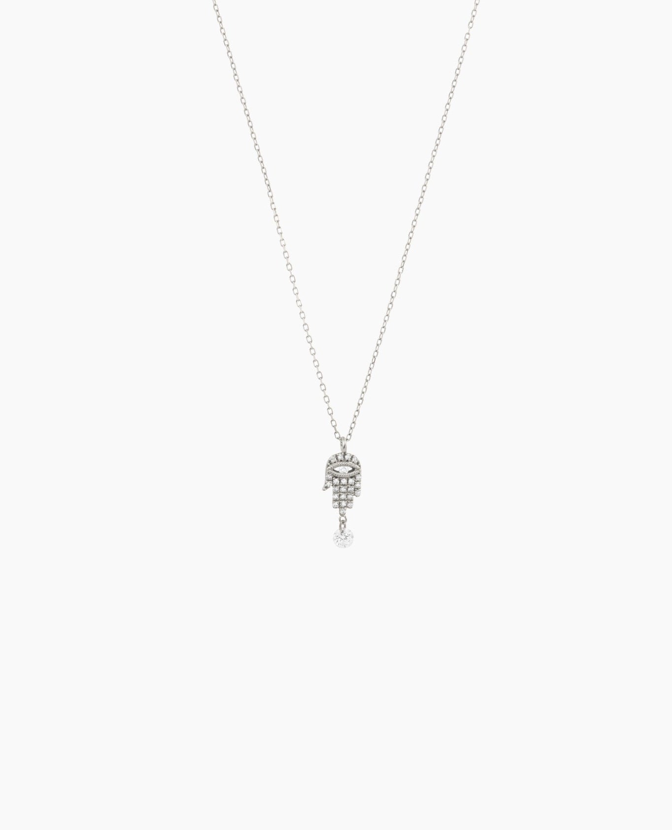 Collier Séléné Fatma pavé un diamant Blanc