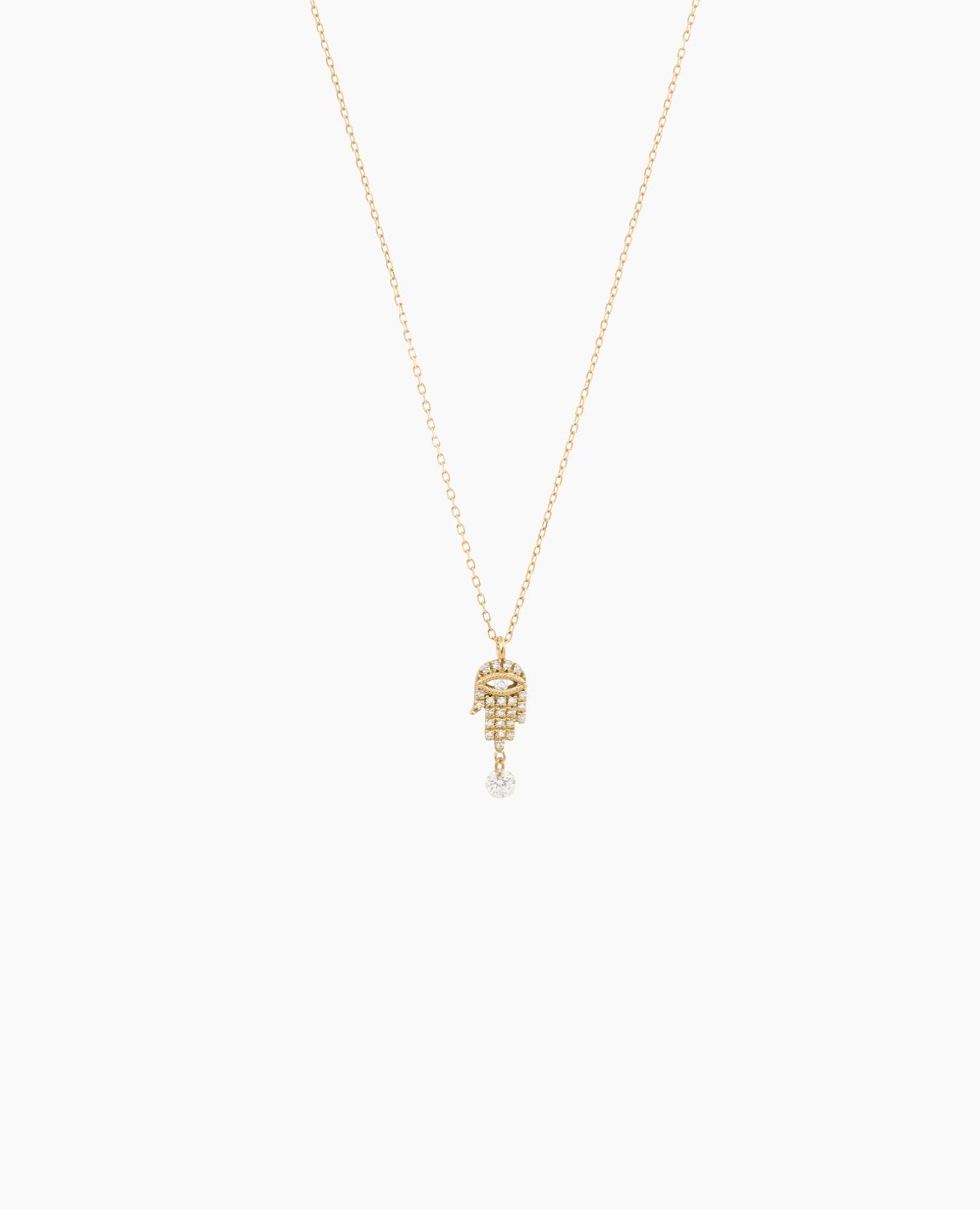 Collier Séléné Fatma pavé un diamant Jaune
