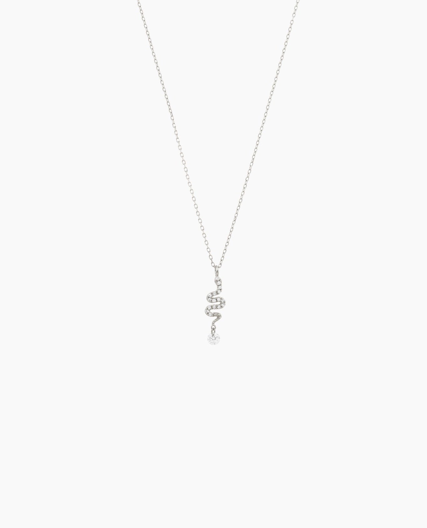 Collier Séléné Serpent pavé un diamant Blanc