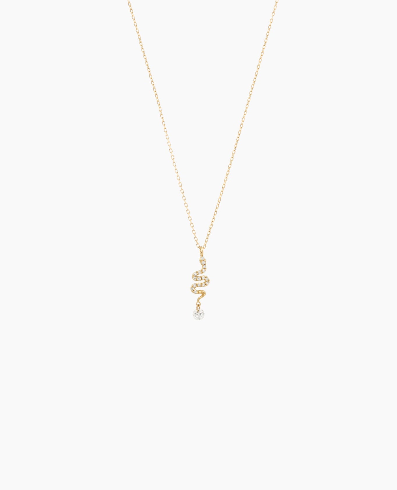 Collier Séléné Serpent pavé un diamant Jaune