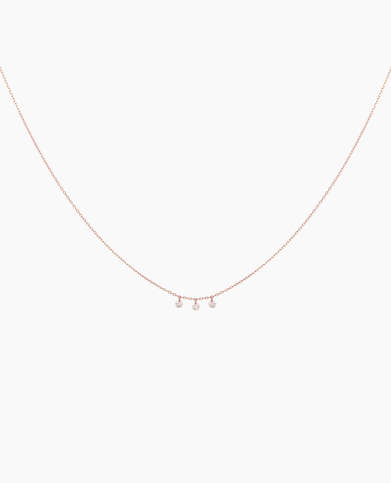 Collier Mini Danaé trois diamants 0,14