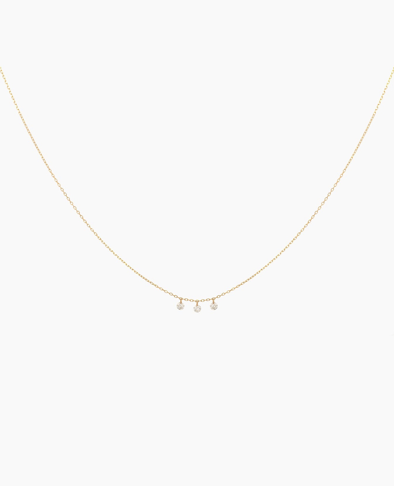 Collier Mini Danaé trois diamants 0,14