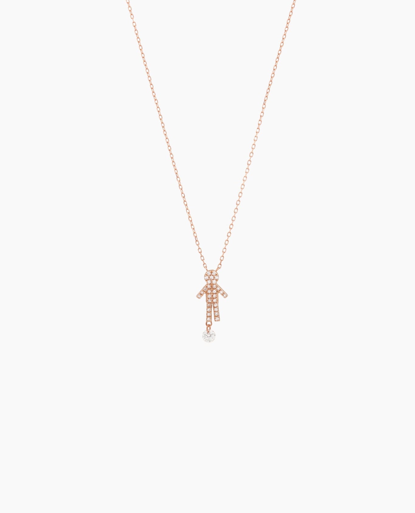 Collier Séléné Boy pavé un diamant Rose
