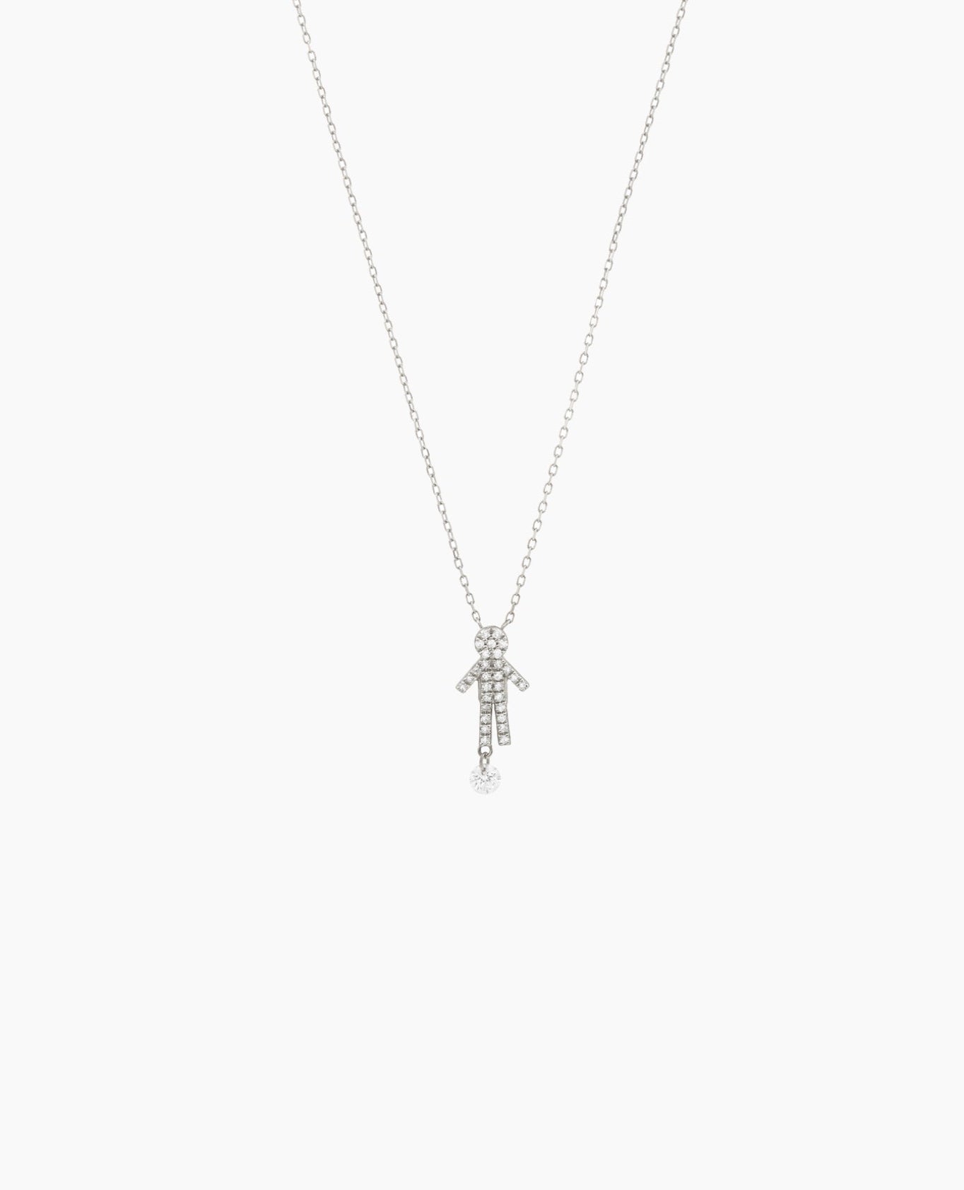 Collier Séléné Boy pavé un diamant Blanc