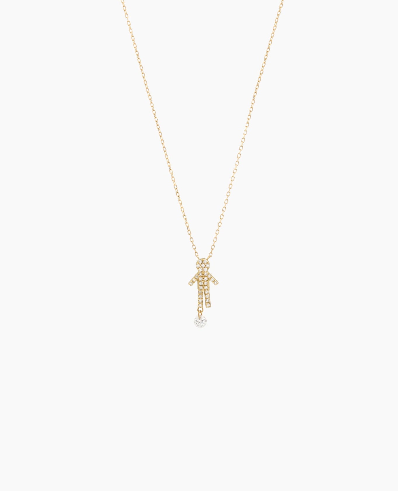 Collier Séléné Boy pavé un diamant Jaune