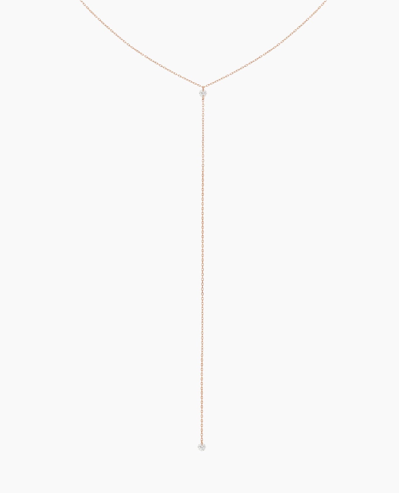 Collier Cravate Danaé 2 diamants ronds 0,16