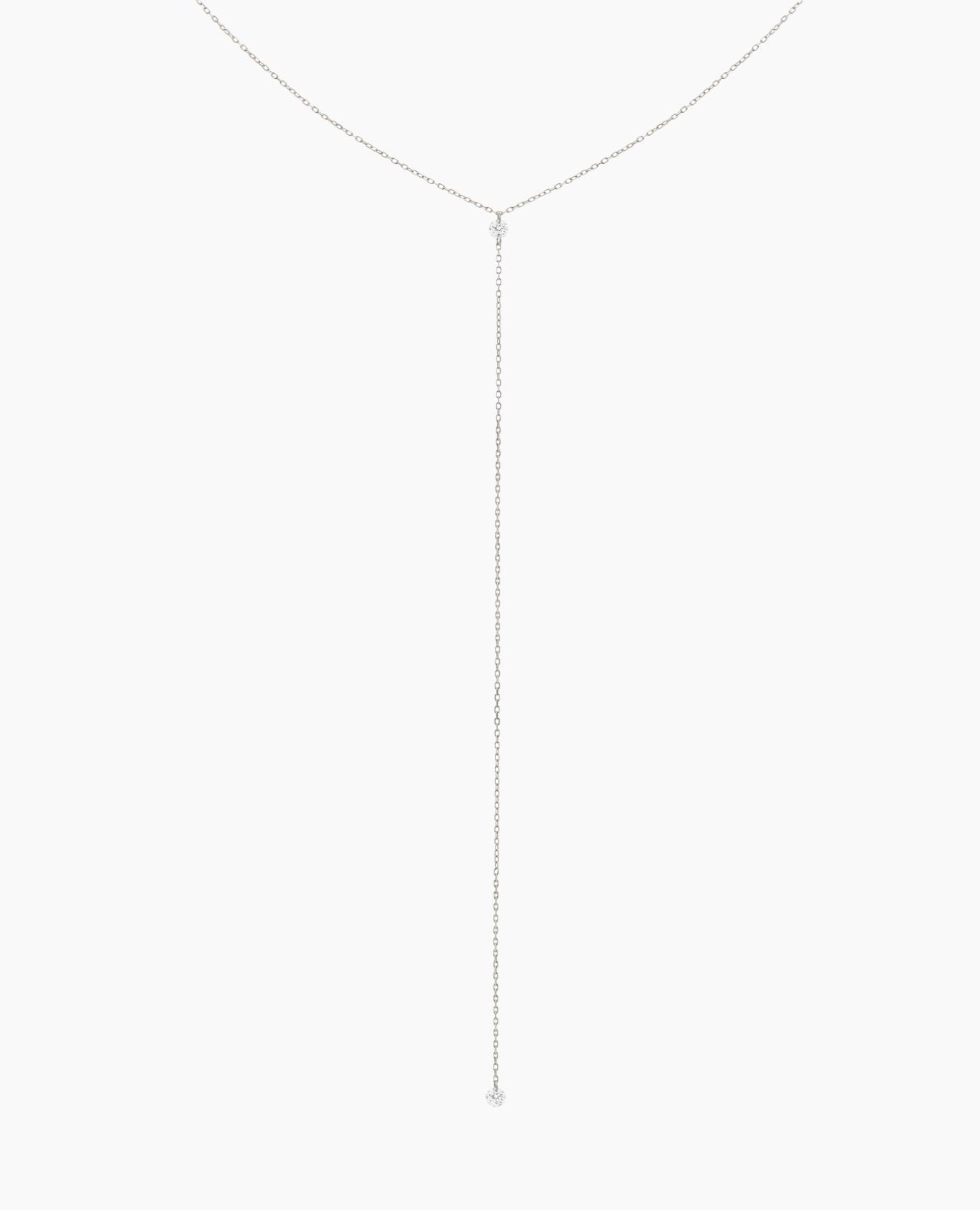 Collier Cravate Danaé 2 diamants ronds 0,16