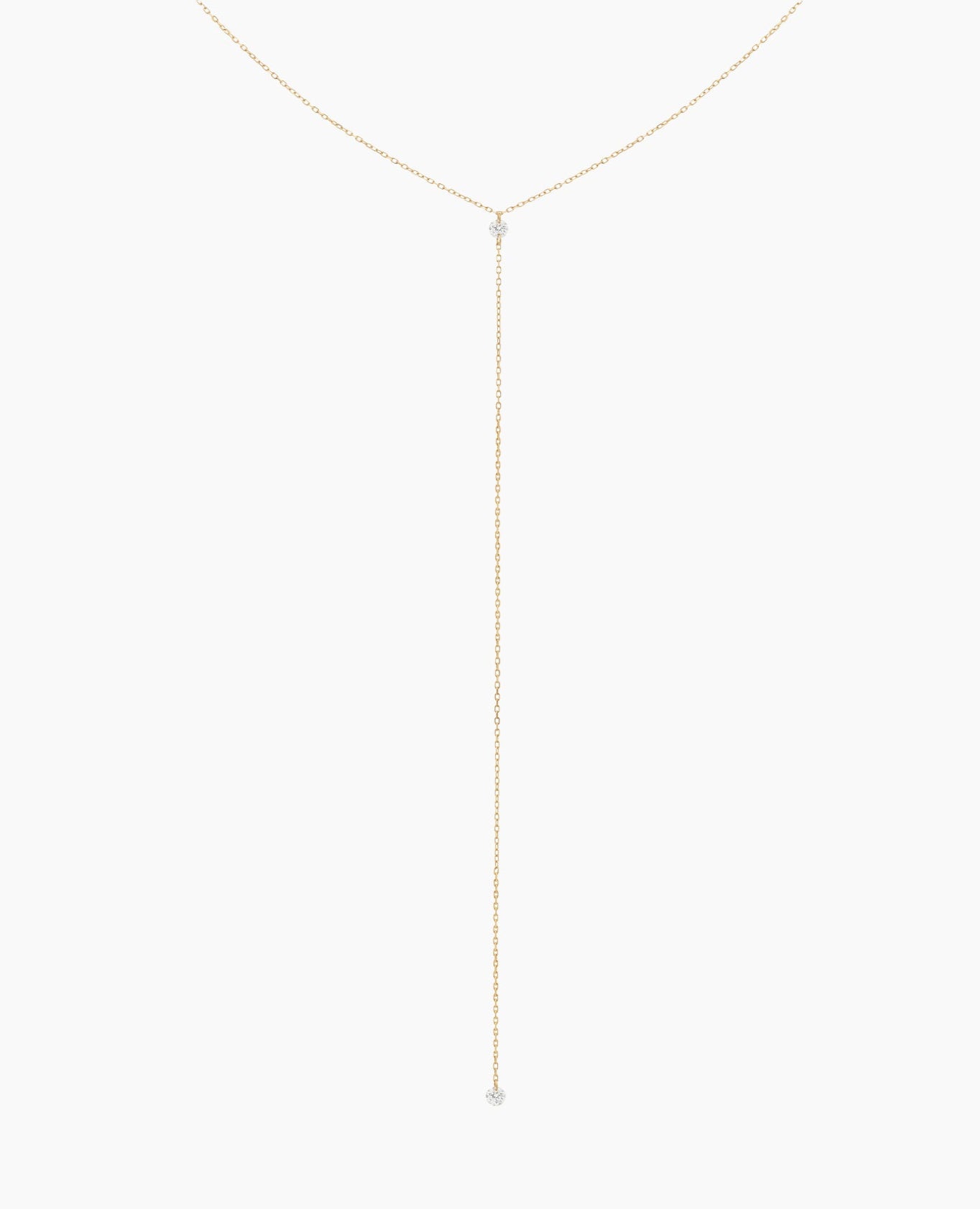 Collier Cravate Danaé 2 diamants ronds 0,16