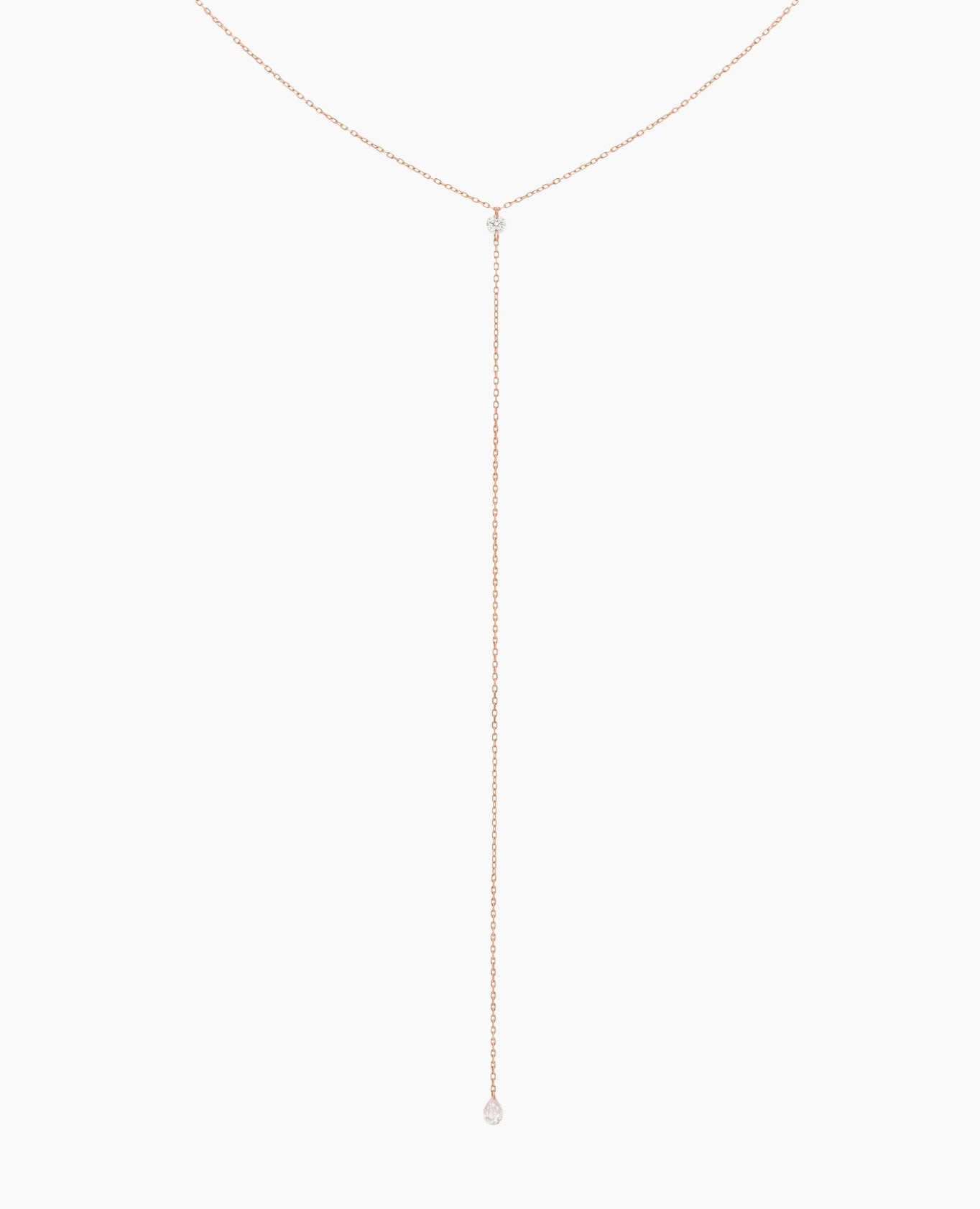 Collier Cravate Danaé Deux diamants Rose