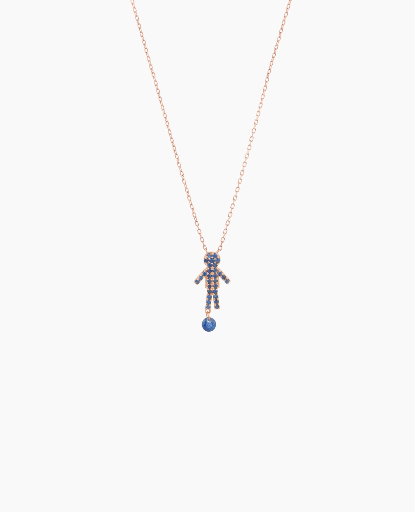 Collier Séléné Boy pavé saphir