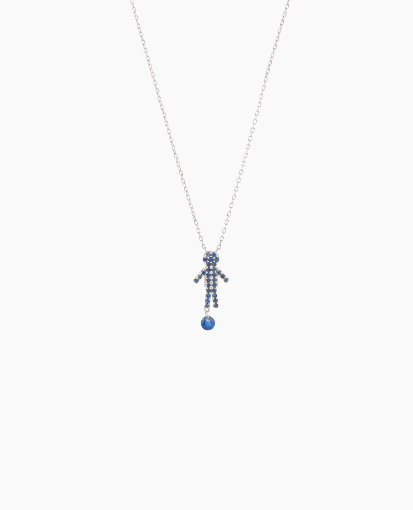 Selene Boy sapphire pavé necklace