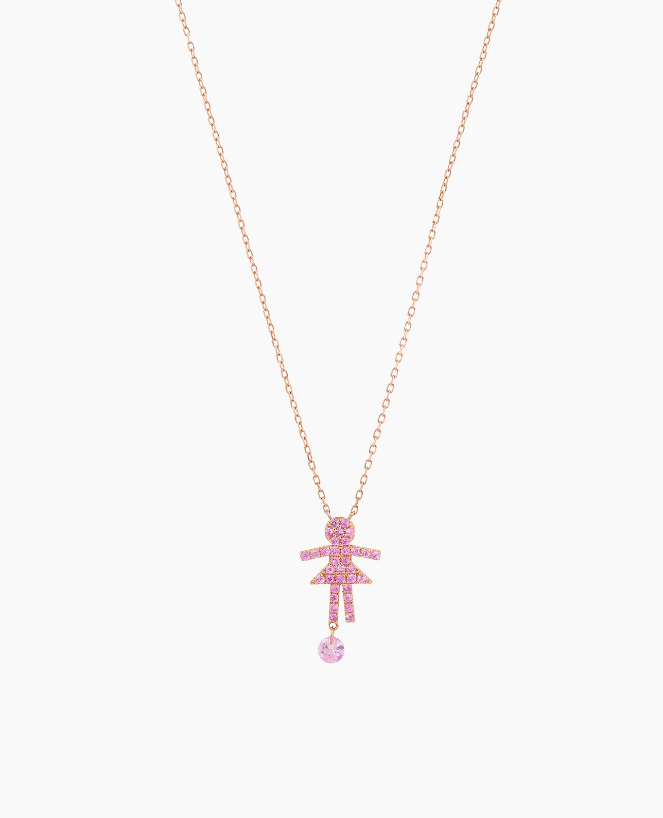 Selene Girl Necklace Pavé Pink Sapphire