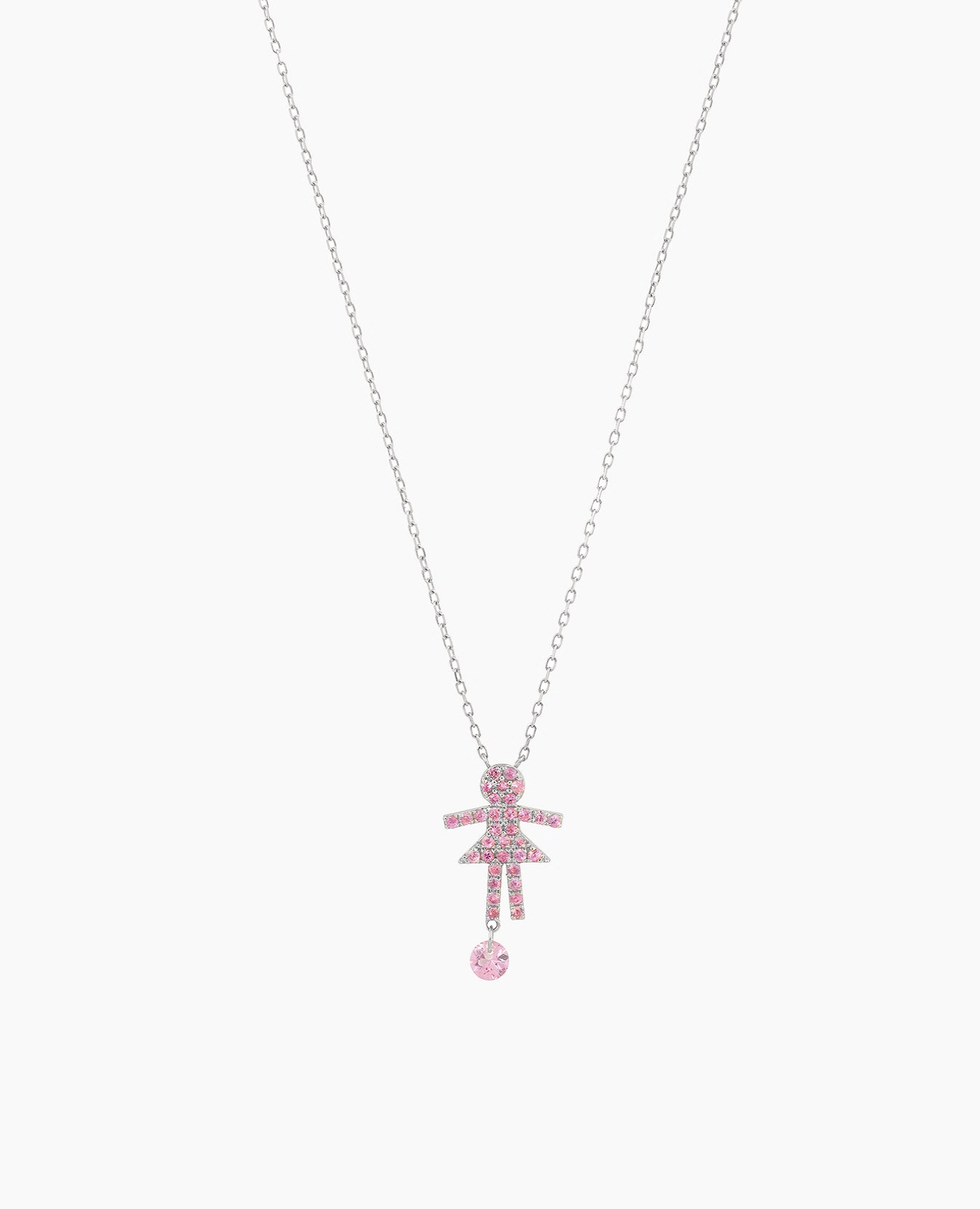 Selene Girl Necklace Pavé Pink Sapphire