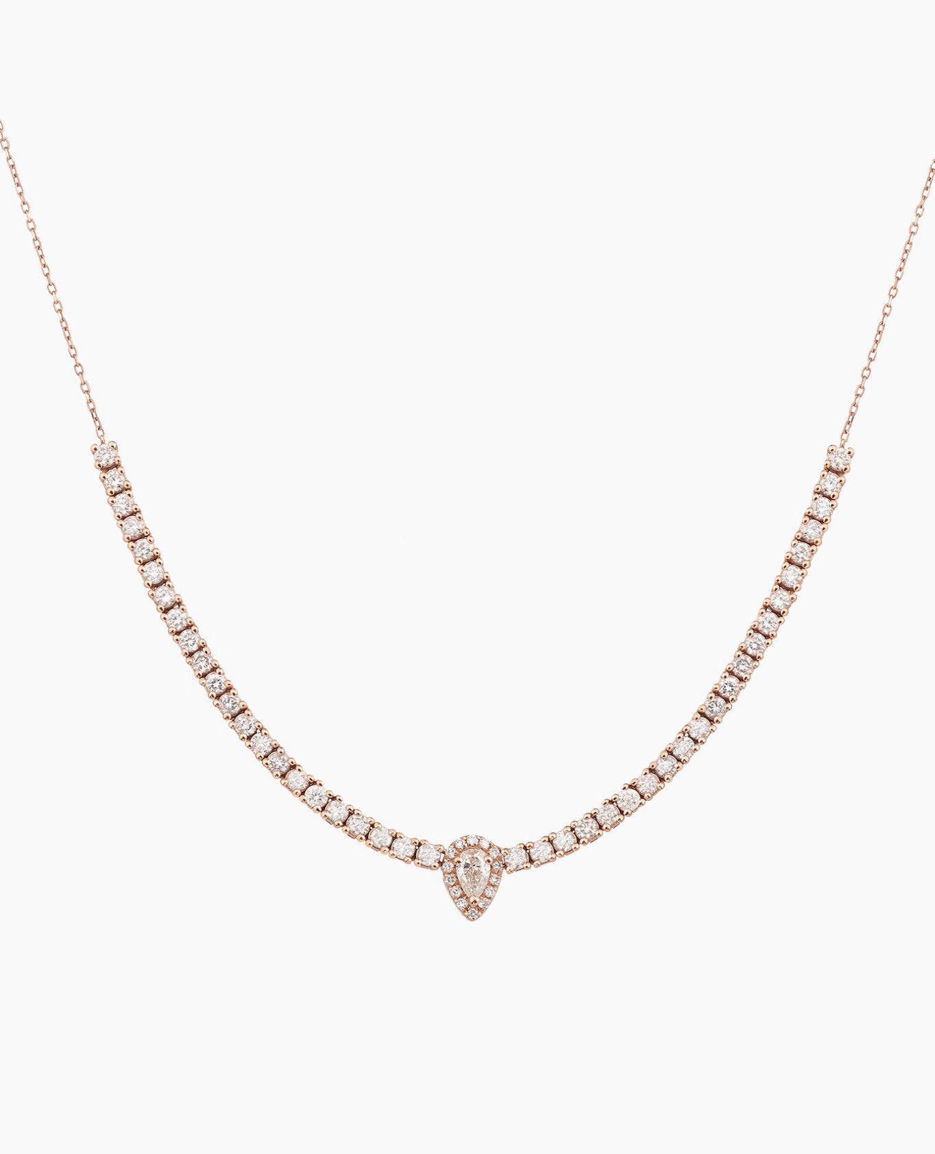 Pear chain tennis necklace