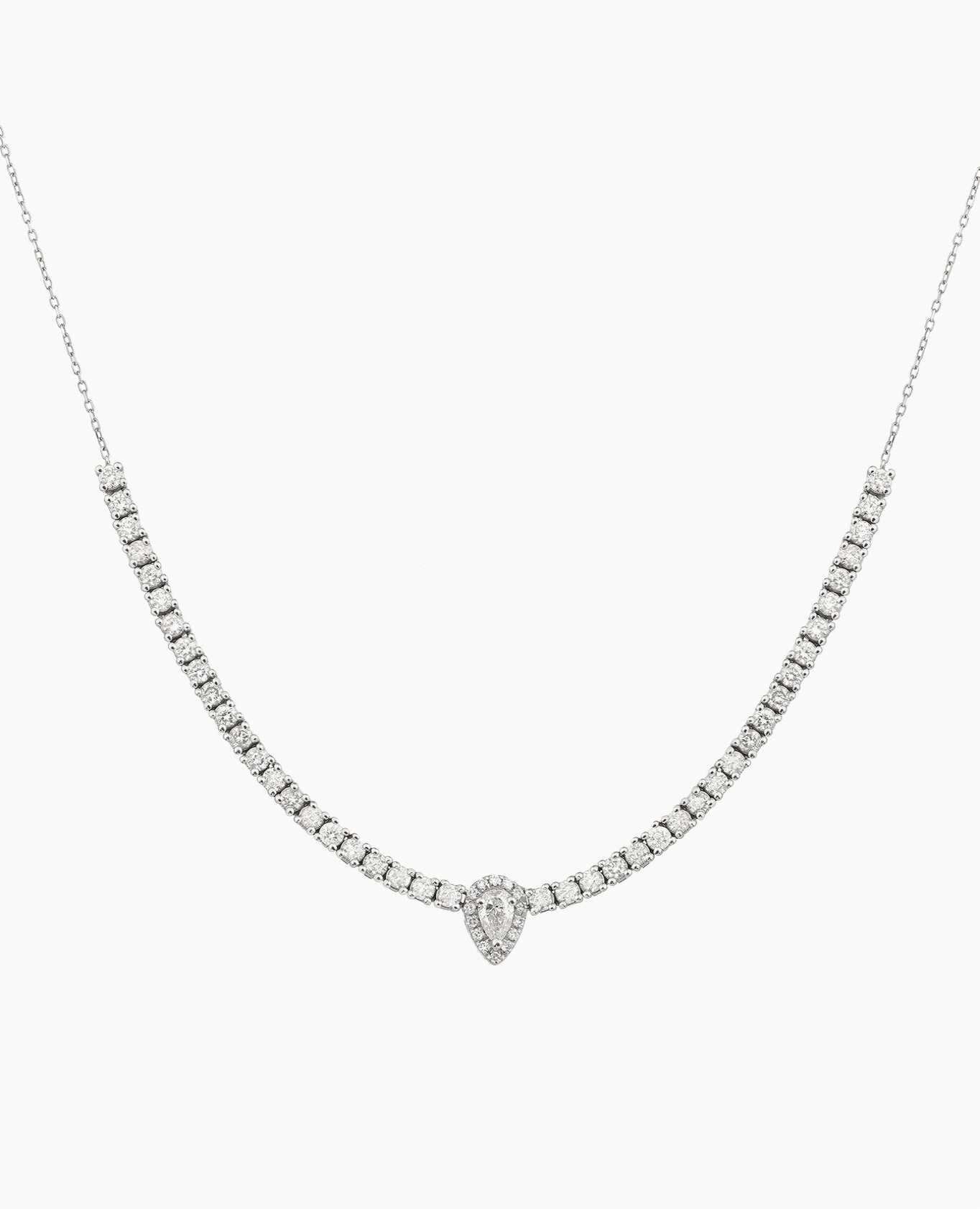 Pear chain tennis necklace