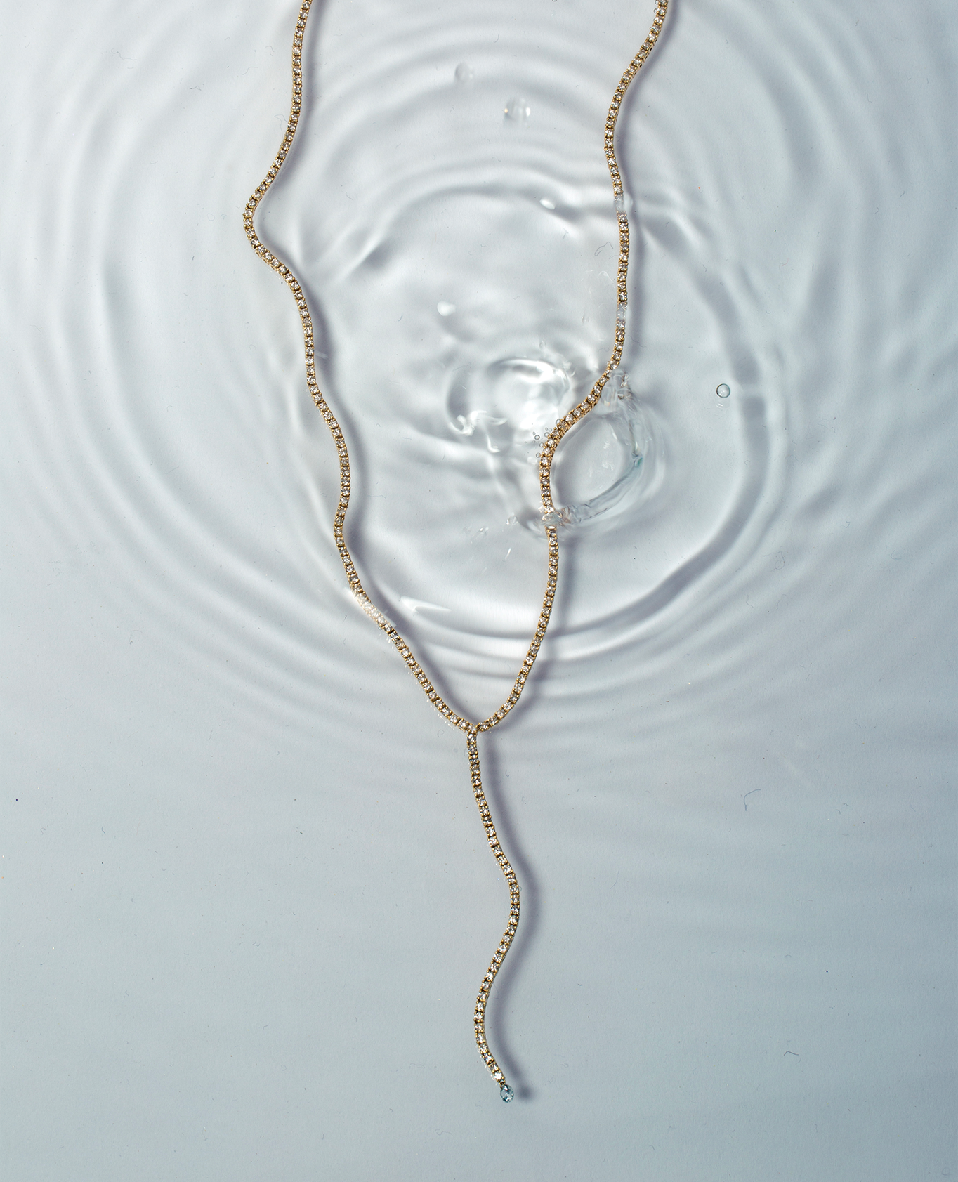 Tennis River Necklace with a Diamond