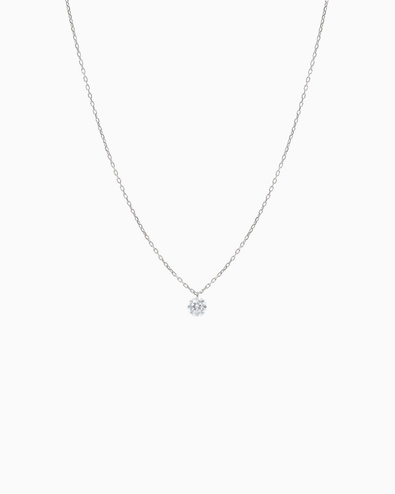 Collier minimaliste or rose diamant