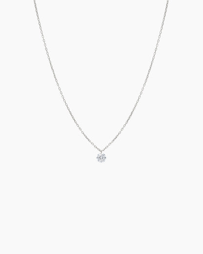 Collier minimaliste or rose diamant