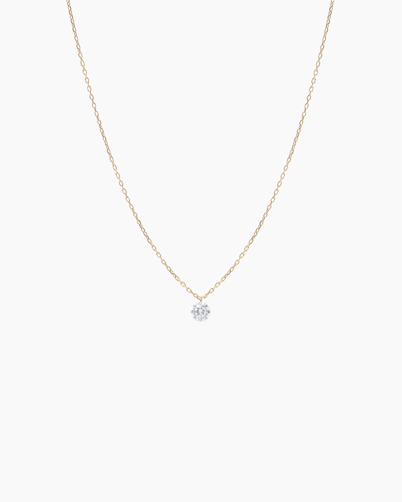 Collier minimaliste or jaune diamant 