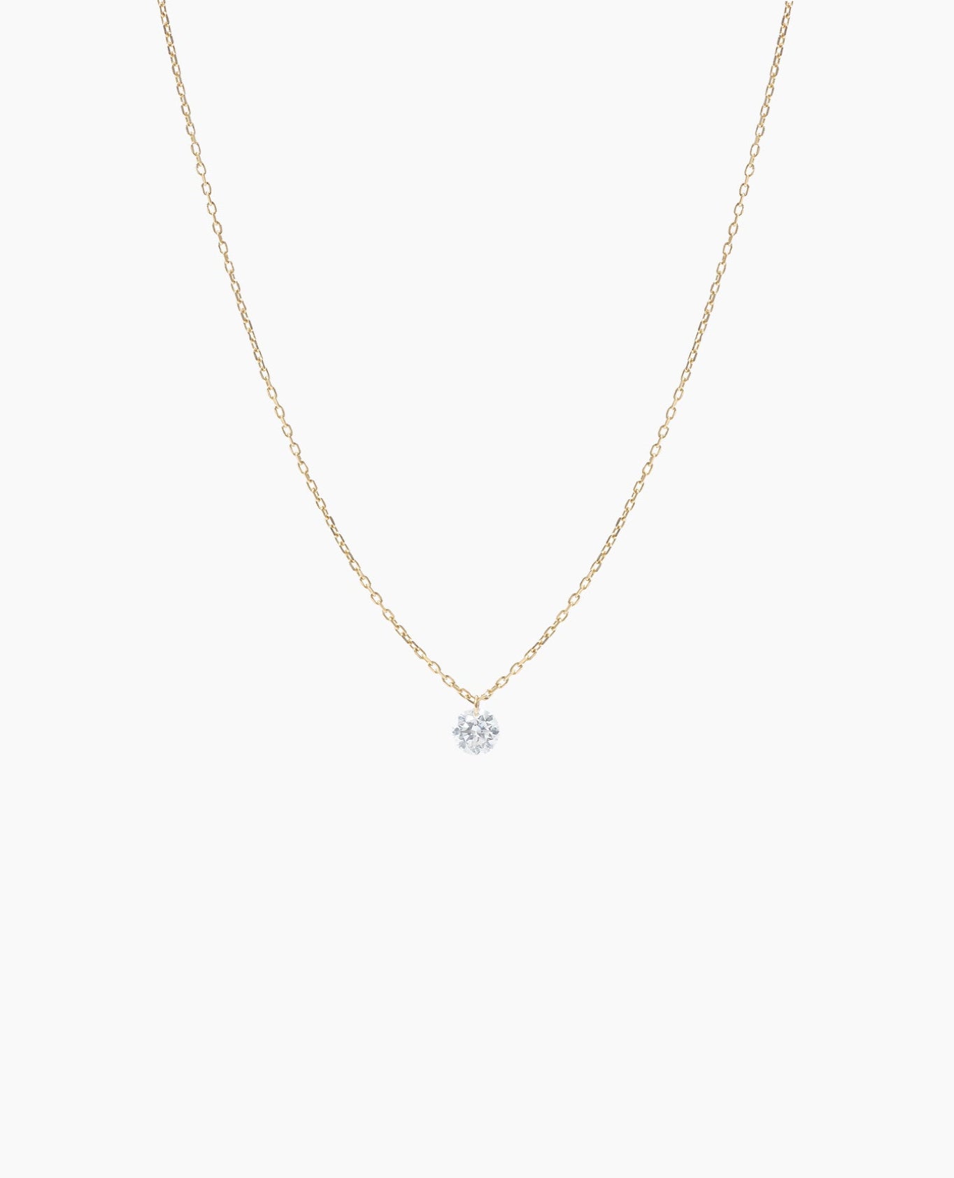 Collier Danaé en or jaune 18 carats avec diamant percé 0.15 carats – Bijou minimaliste femme