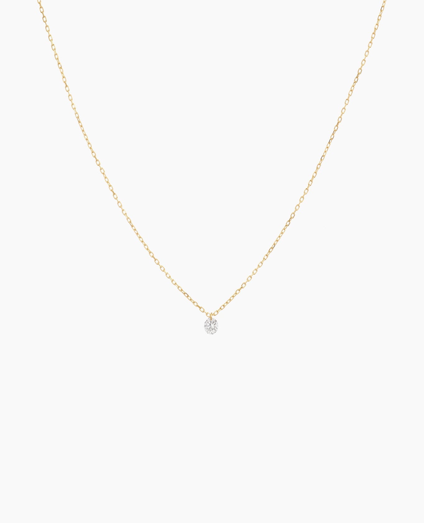 Collier Danaé en or jaune 18 carats avec diamant percé 0.08 carats – Bijou minimaliste femme
