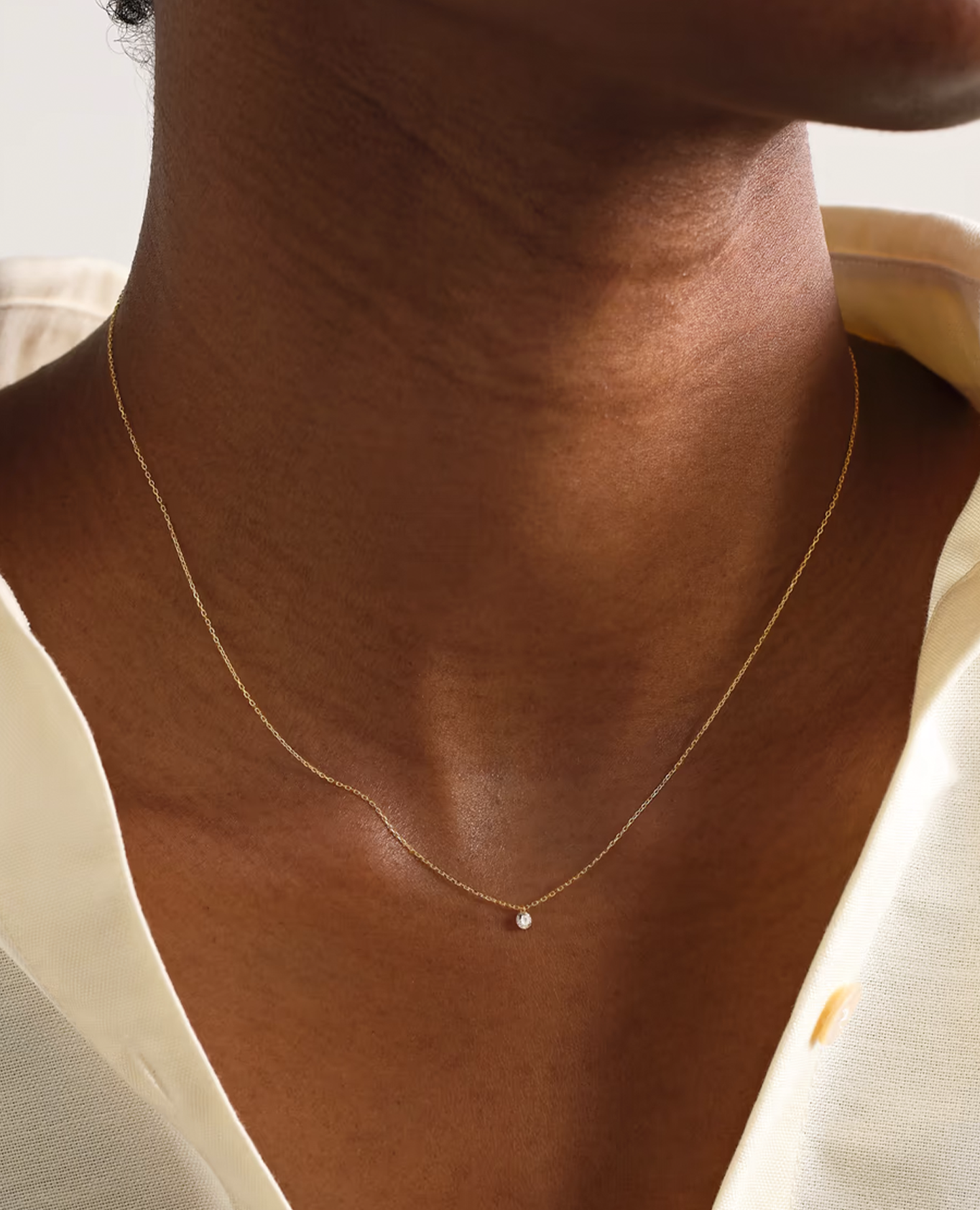 Collier Danaé en or blanc 18k avec diamant éthique – Bijou élégant et intemporel