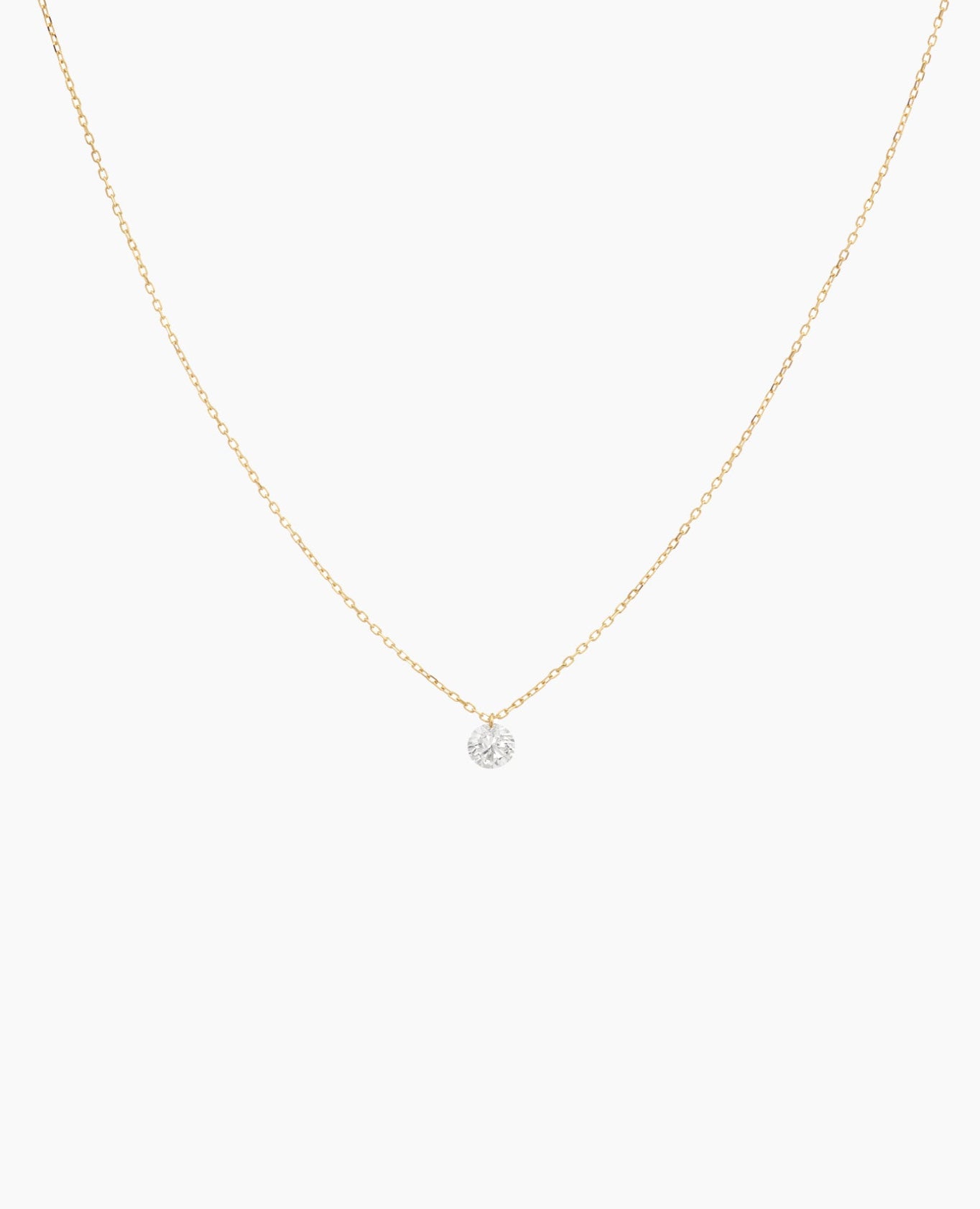 Collier Danaé en or jaune 18 carats avec diamant percé 0.23 carats – Bijou minimaliste femme