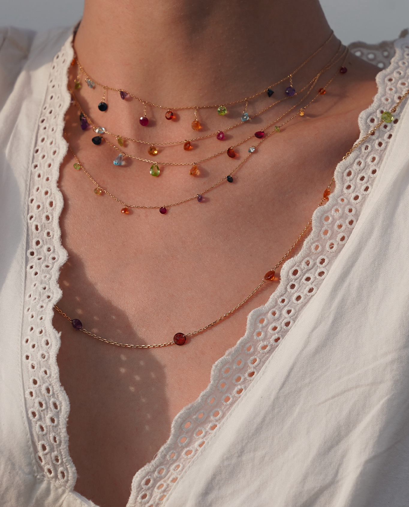 Collier sept Chakras suspendus