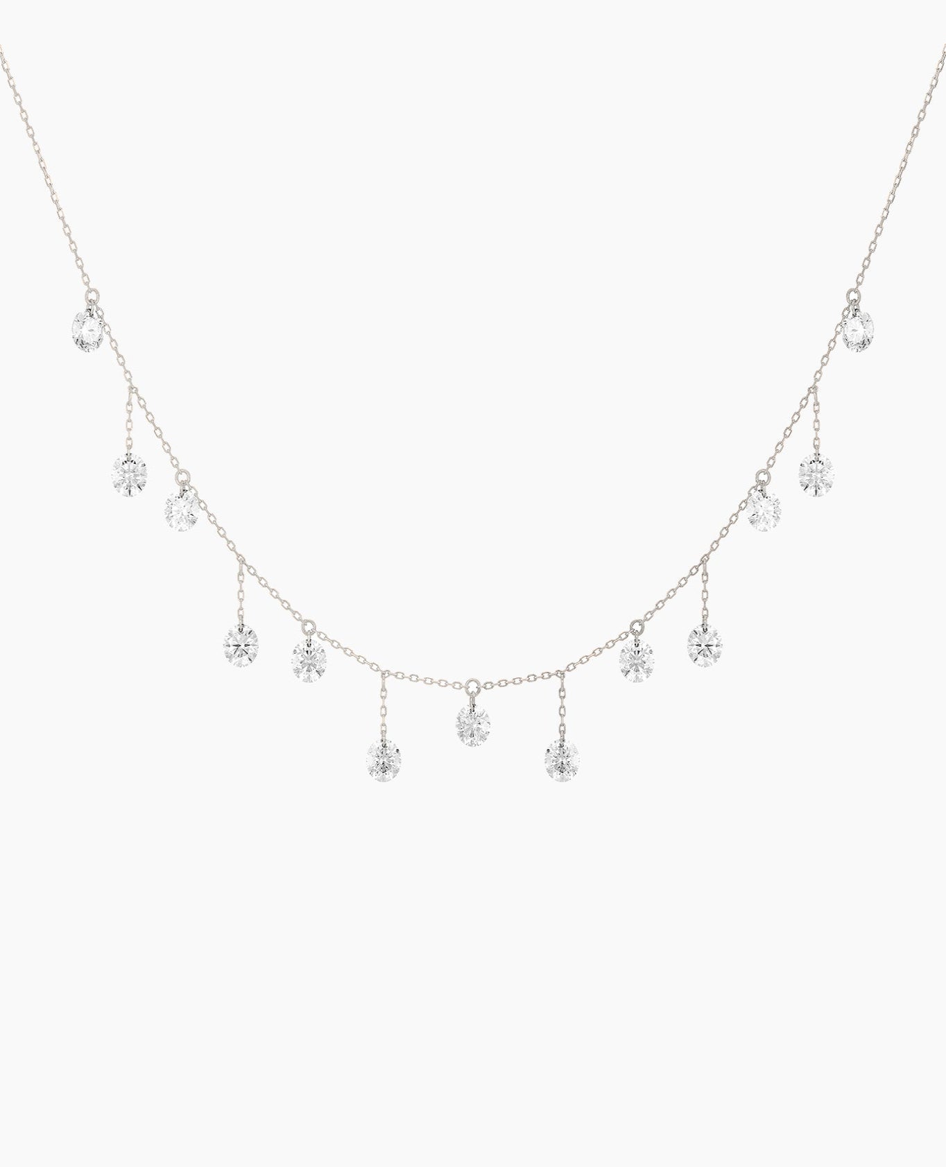 Collier Danaé treize diamants 3,00 carats Blanc