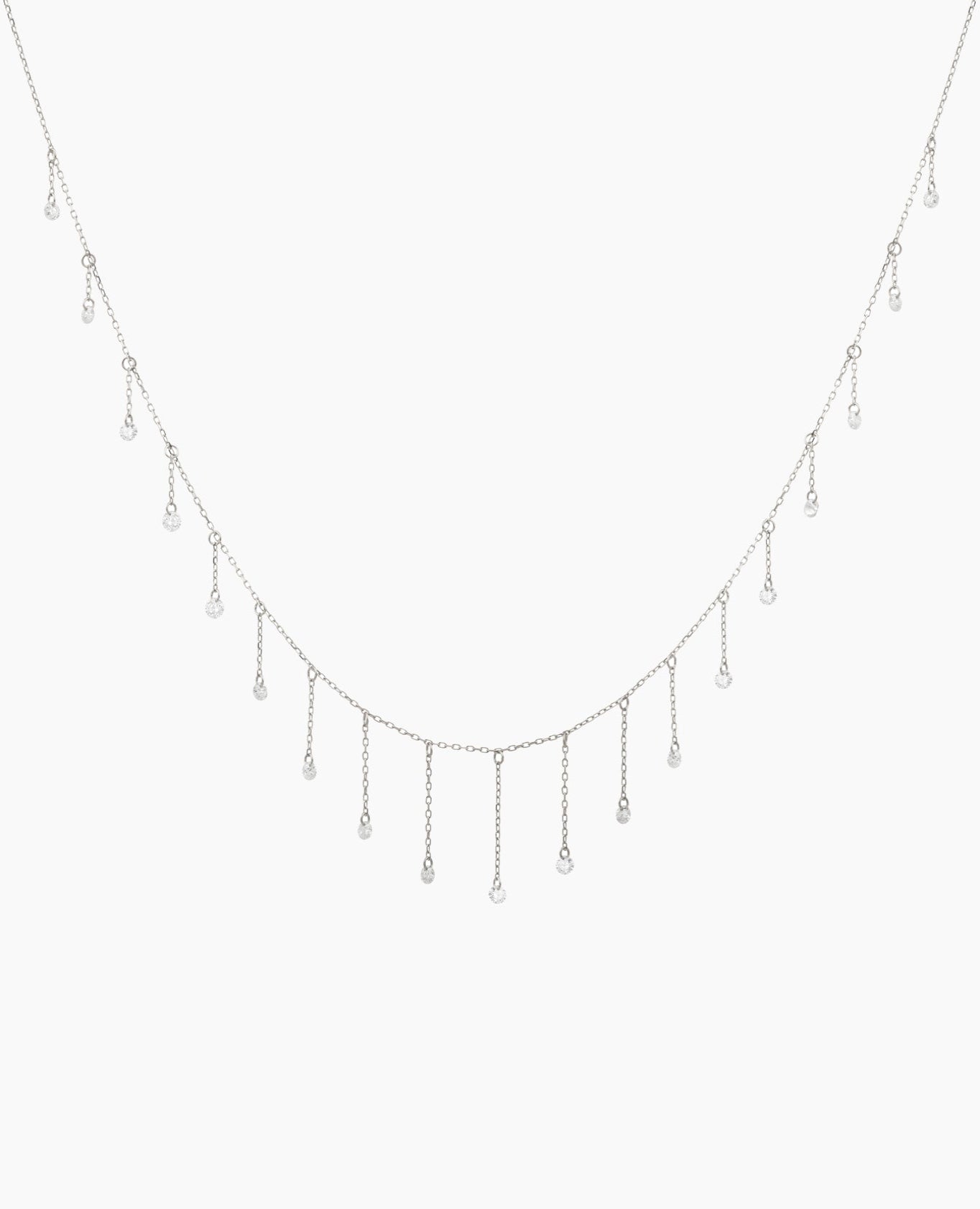 Collier La foule dix-neuf diamants Blanc
