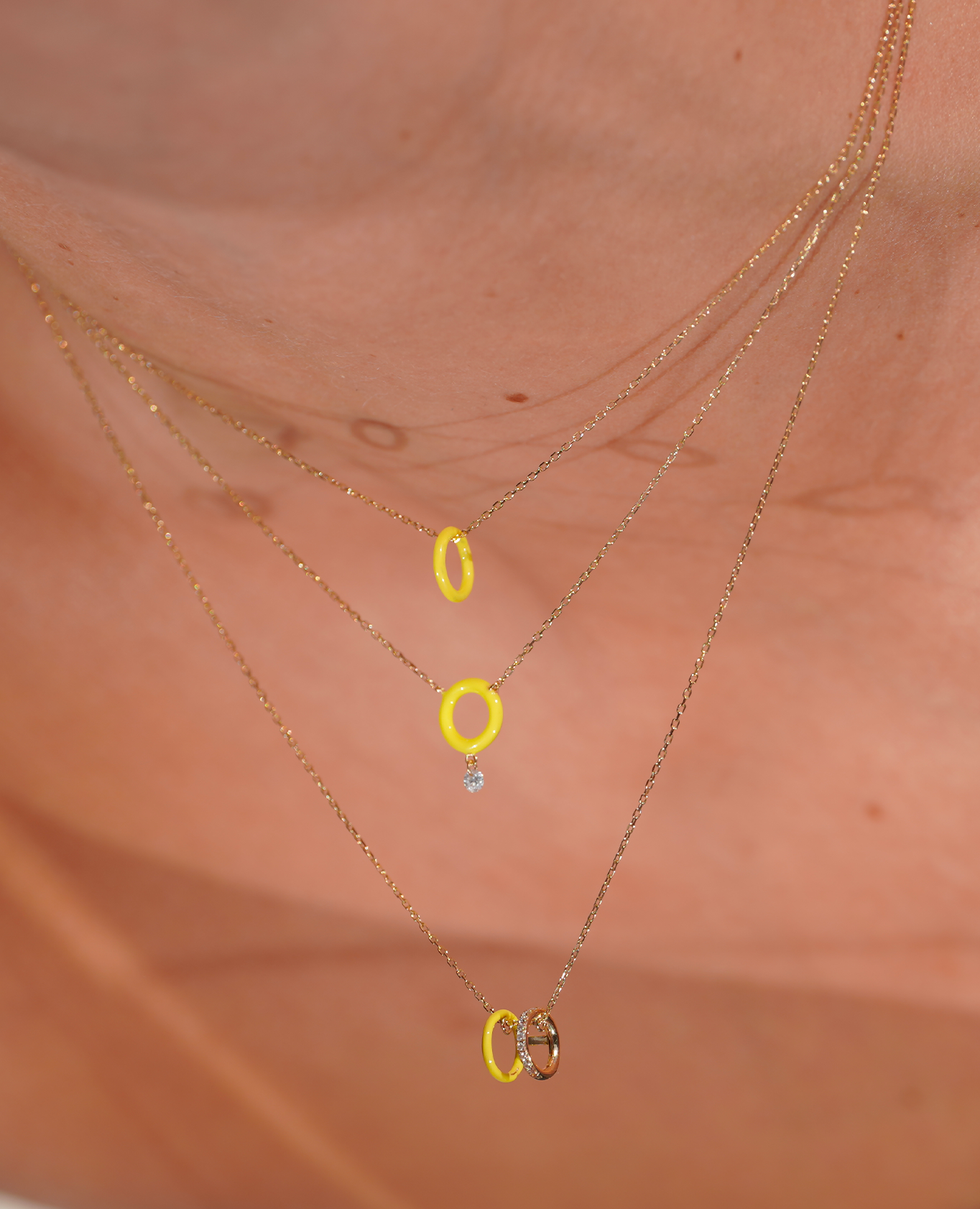 Collier Enamel cercle Jaune