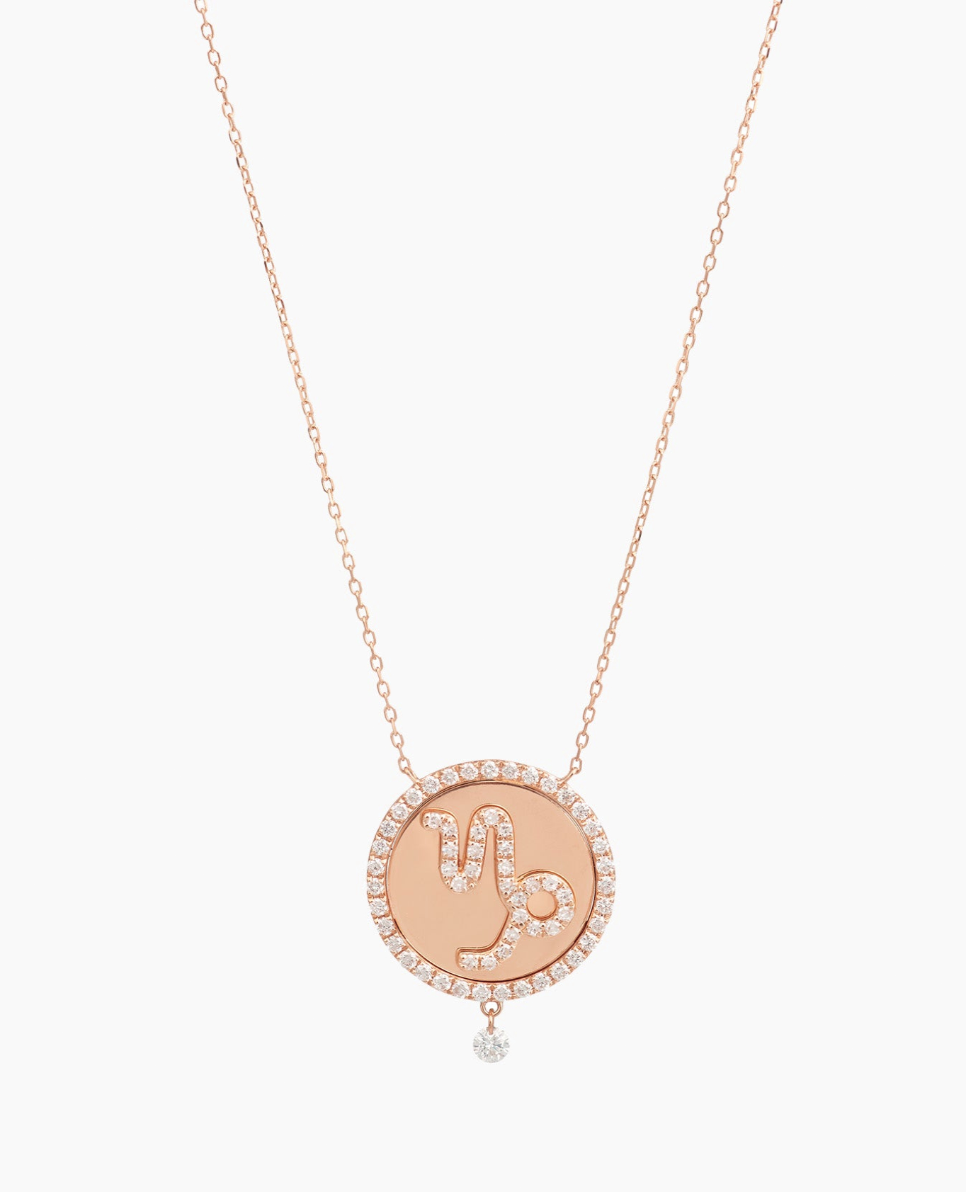 Collier Céleste Médaillon Pavé diamant Signe Capricorne