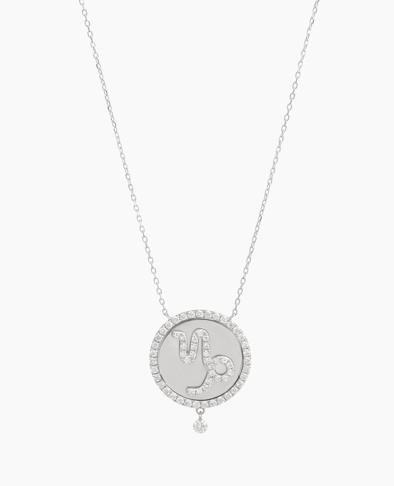 Collier Céleste Médaillon Pavé diamant Signe Capricorne