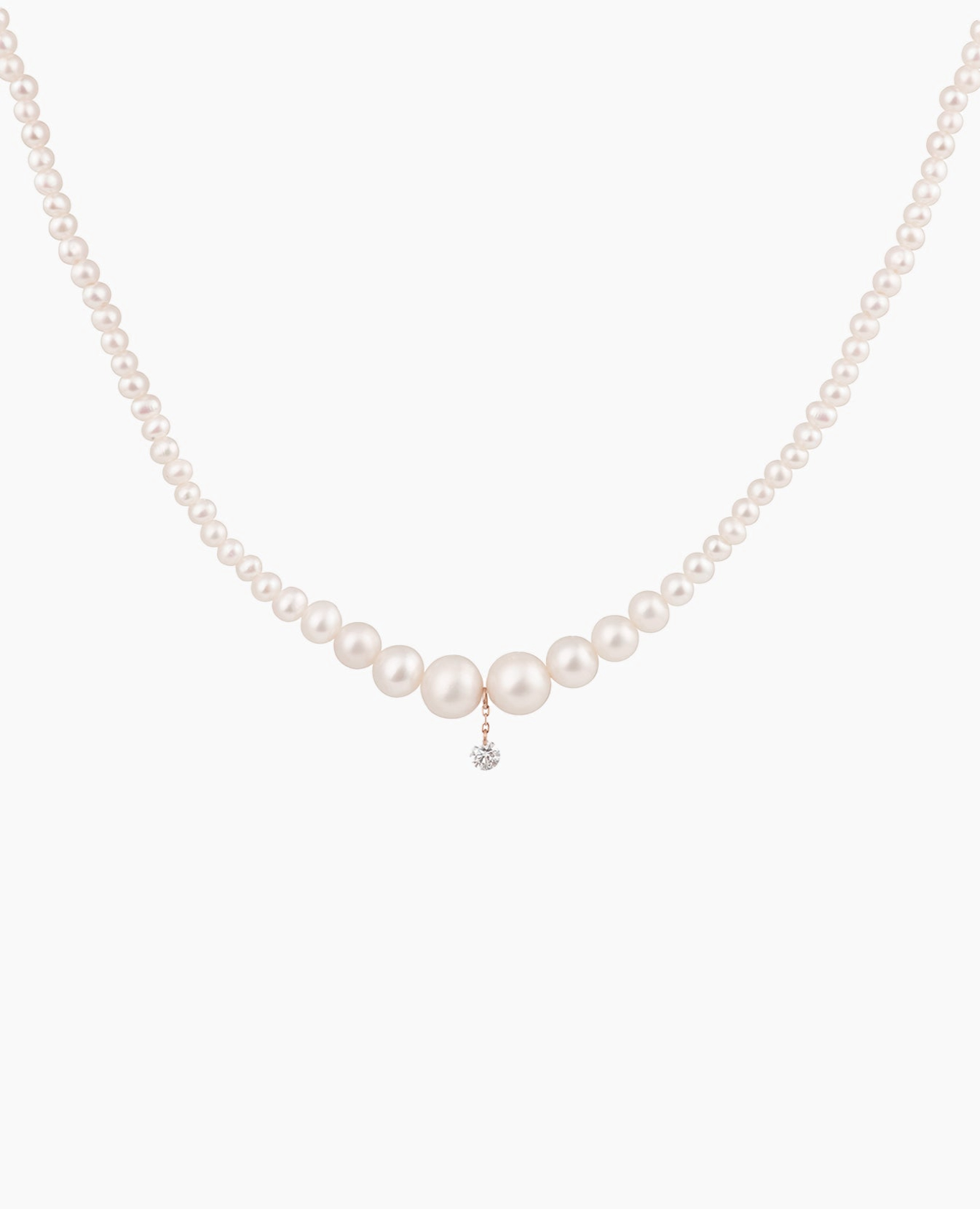 Collier Aphrodite dégradé pleine perle un diamant